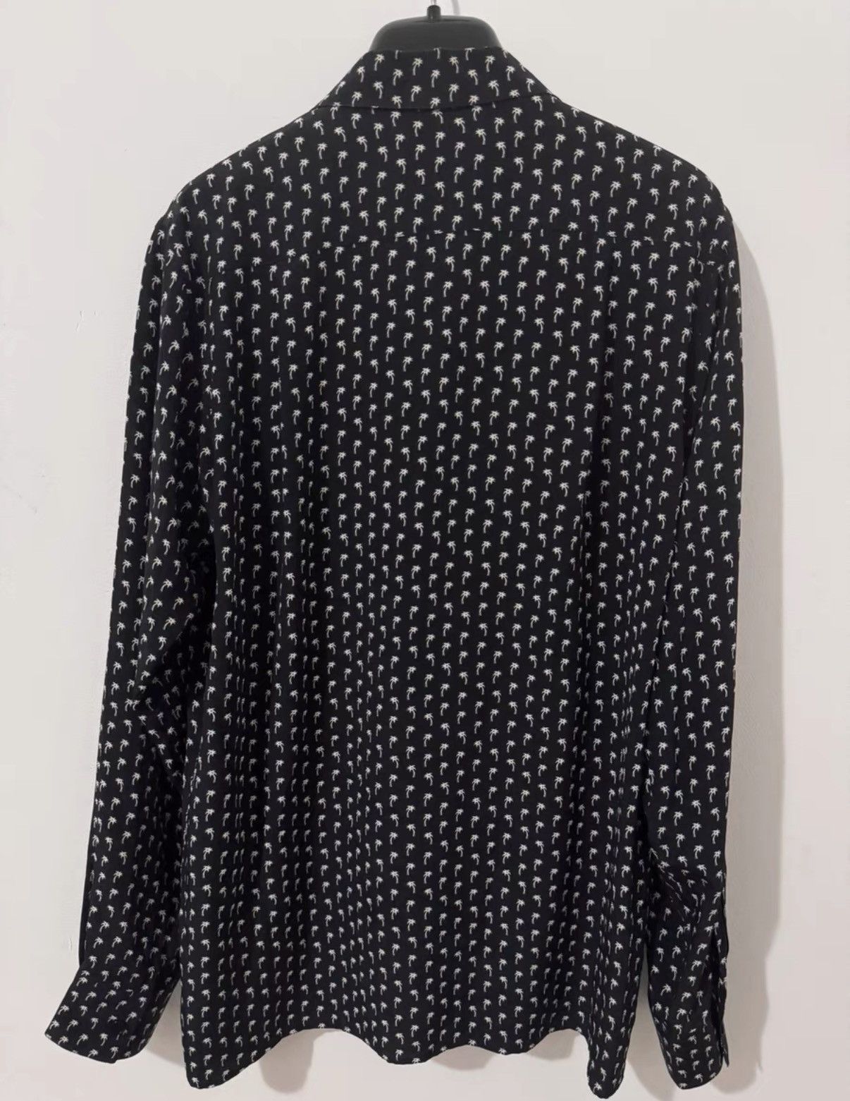 Saint Laurent Paris Saint Laurent 14SS Silk Black/White All-Over Palm Tree Shirt Size US M / EU 48-50 / 2 - 2 Thumbnail