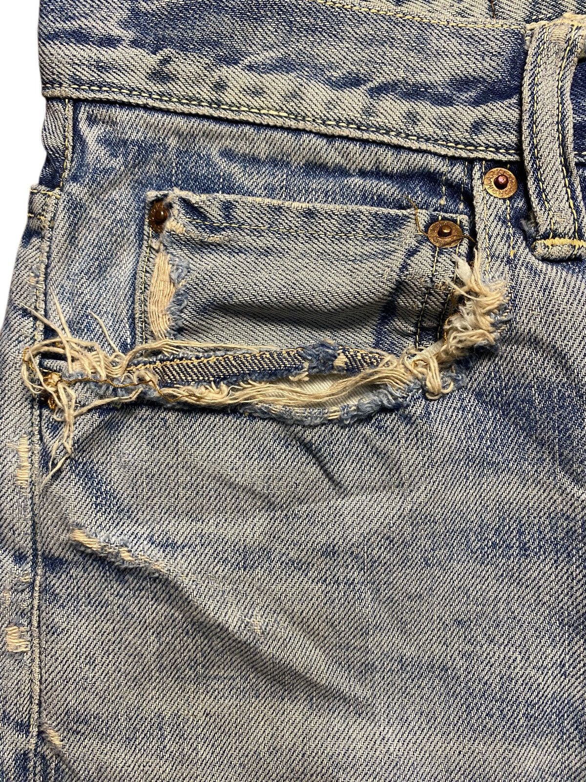Visvim Vintage Blue Blue Japan HR Market Selvedge Distressed Jeans Size US 30 / EU 46 - 8 Thumbnail