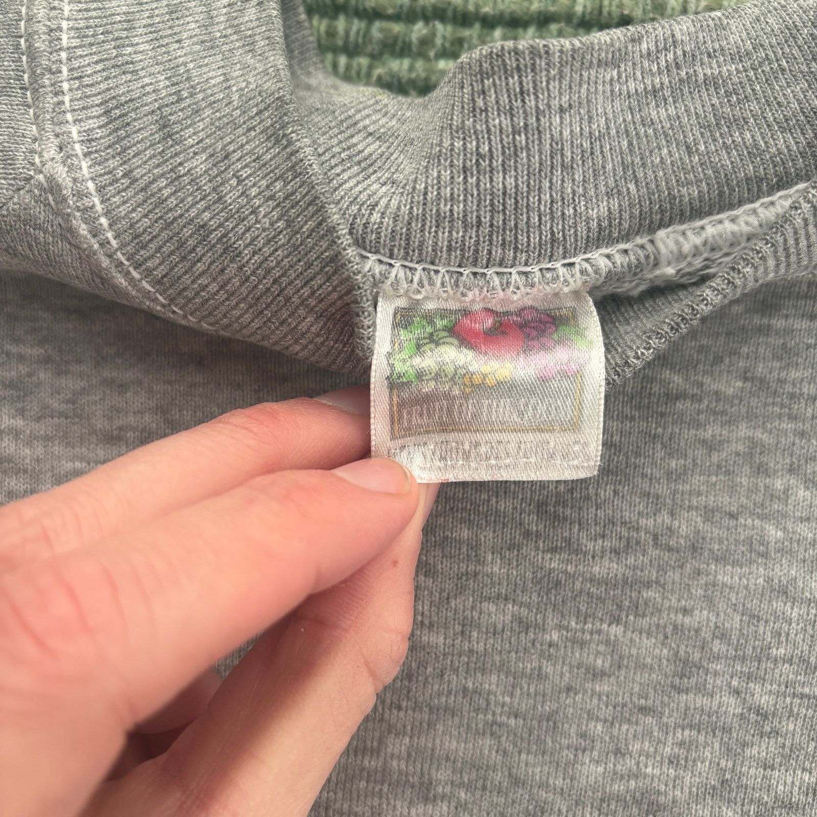 Fruit Of The Loom × Vintage Vintage 1990s blank gray cotton fruit of the loom sweatshirt Size US L / EU 52-54 / 3 - 4 Thumbnail