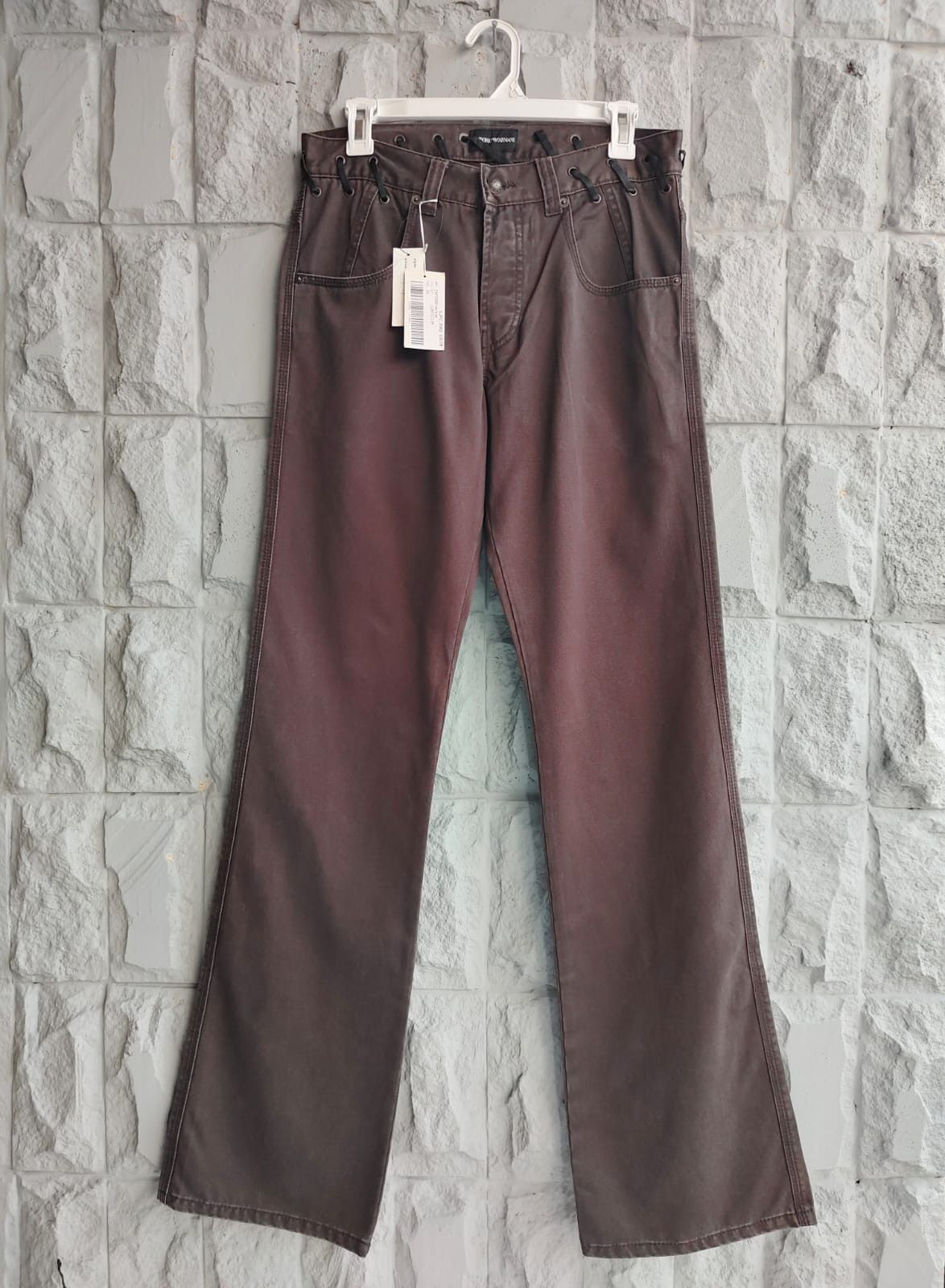 💥Emporio Armani Leather Laces Trousers