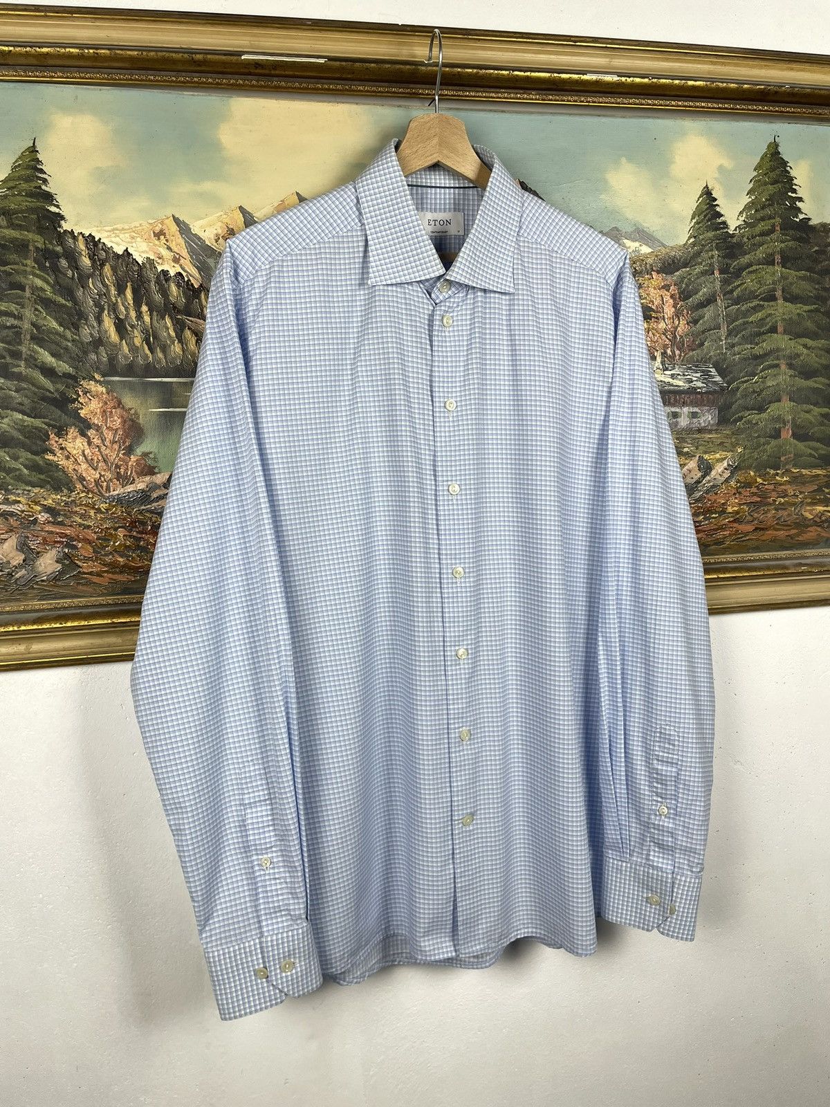 Eton Eton Blue Button Ups Shirt Old Money Luxury Designer Premium Size US XL / EU 56 / 4 - 2 Thumbnail