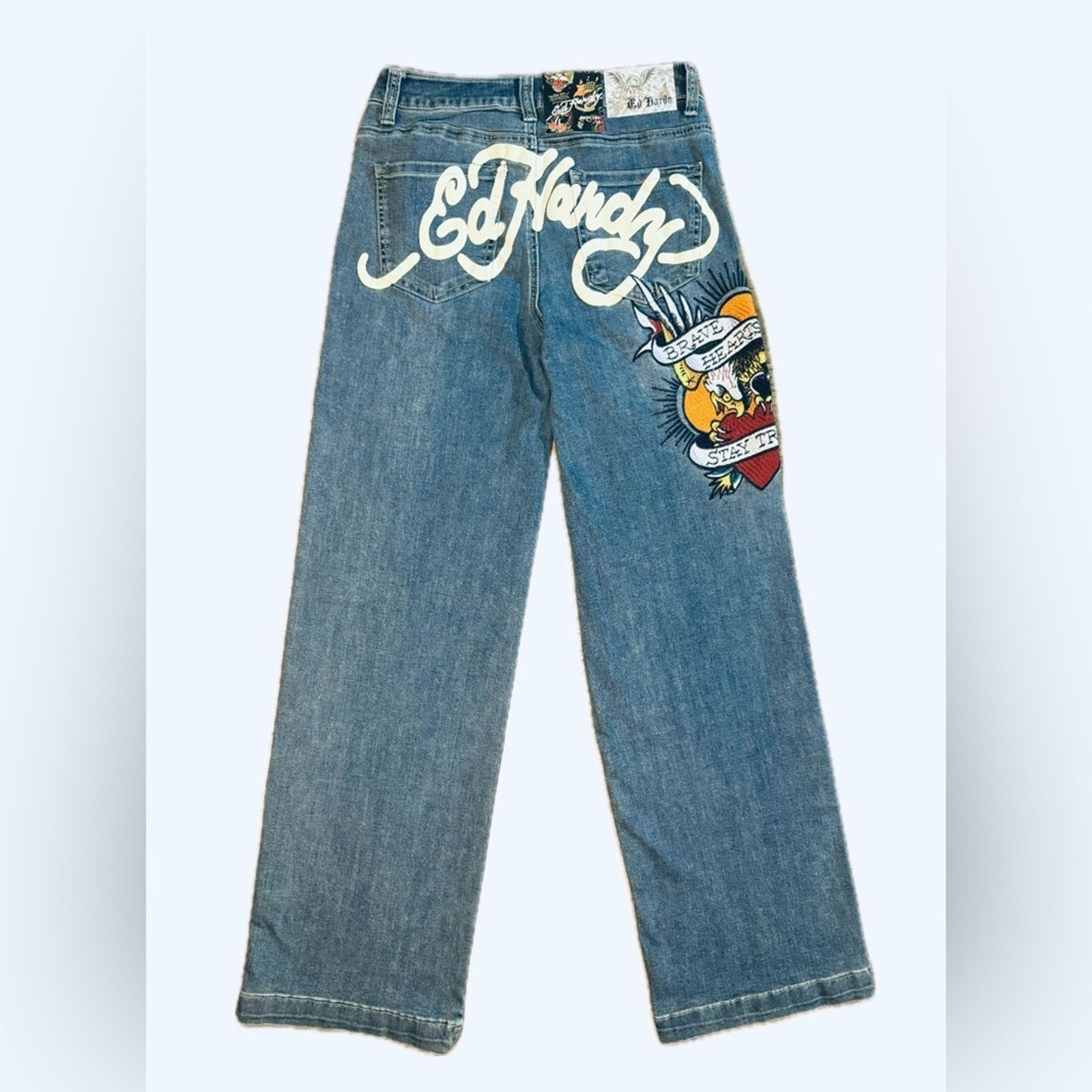 Ed Hardy ED HARDY BRAVE EAGLE WIDE LEG JEAN Size 26" / US 2 / IT 38 - 2 Thumbnail