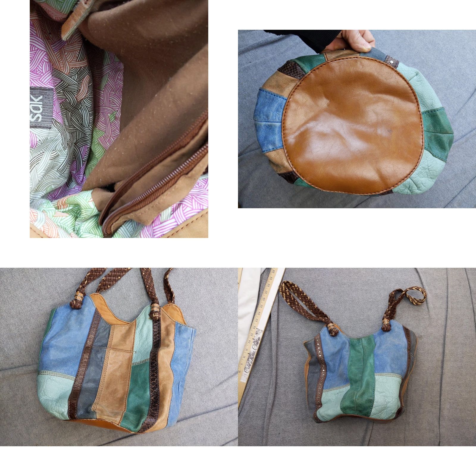 The Sak The Sak Shoulder Hobo Bag Womens Large Multicolor Leather Patchwork Purse Size ONE SIZE - 8 Thumbnail