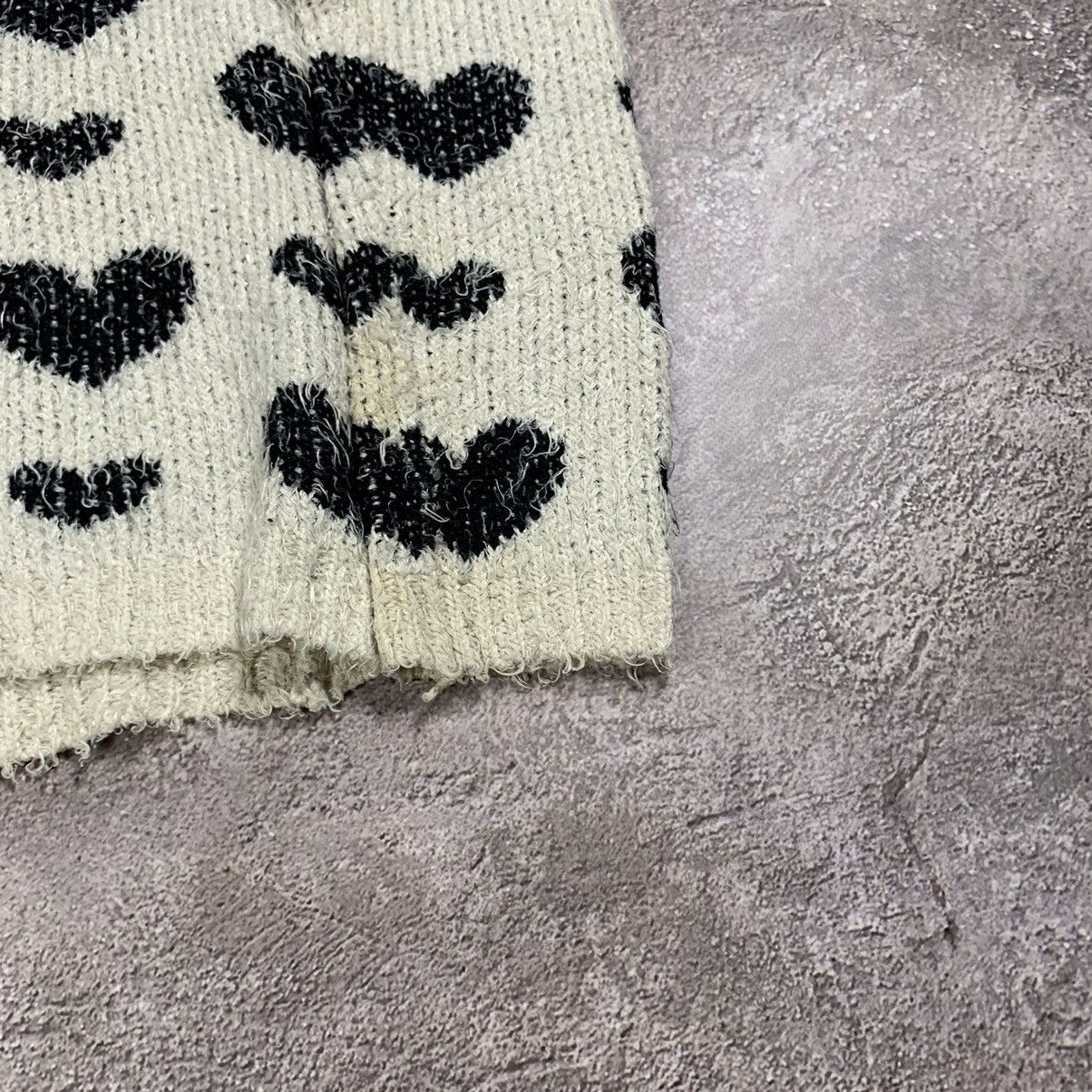 Vintage Vintage 90s Heart Knit Sweater Oversized Y2K Grunge Faded M Size M / US 6-8 / IT 42-44 - 3 Thumbnail