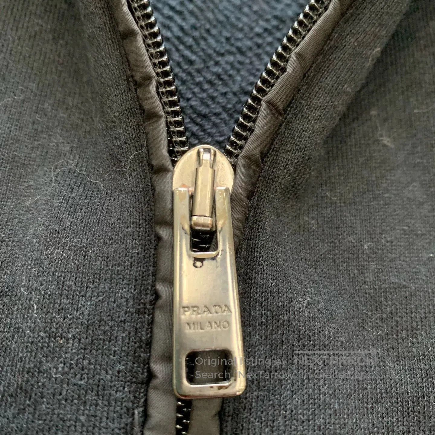 Prada Black Zip-Up Hoodie with Contrast Sleeves. Size US L / EU 52-54 / 3 - 8 Thumbnail