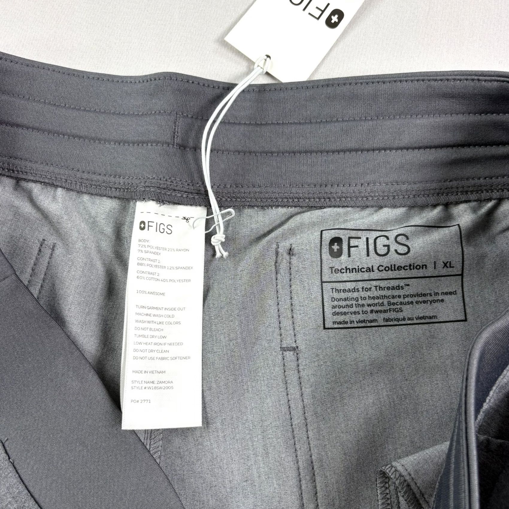 Vintage FIGS Scrub Pants Womens XL Gray Zamora 2.0 Jogger Nurse Medical Uniform NEW Size 40" / US 18 - 4 Thumbnail