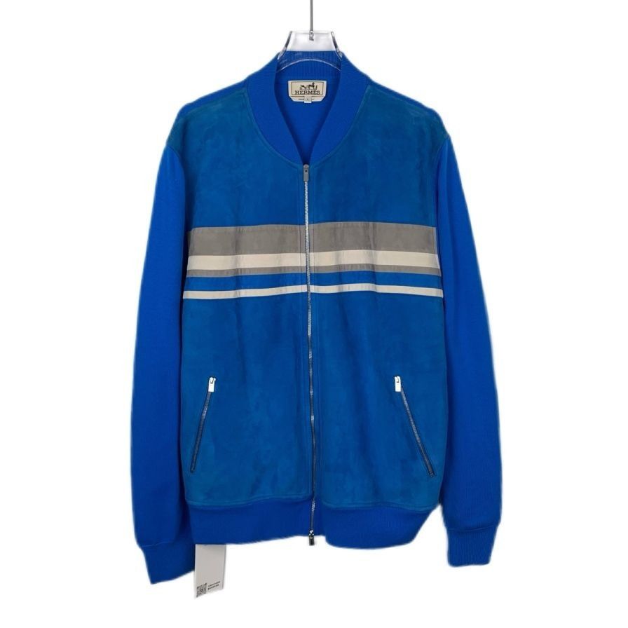 Hermes Hermès Mens L Blue Sheepskin & Wool Jacket W/Zipper & Pocket Size US L / EU 52-54 / 3 - 1 Thumbnail