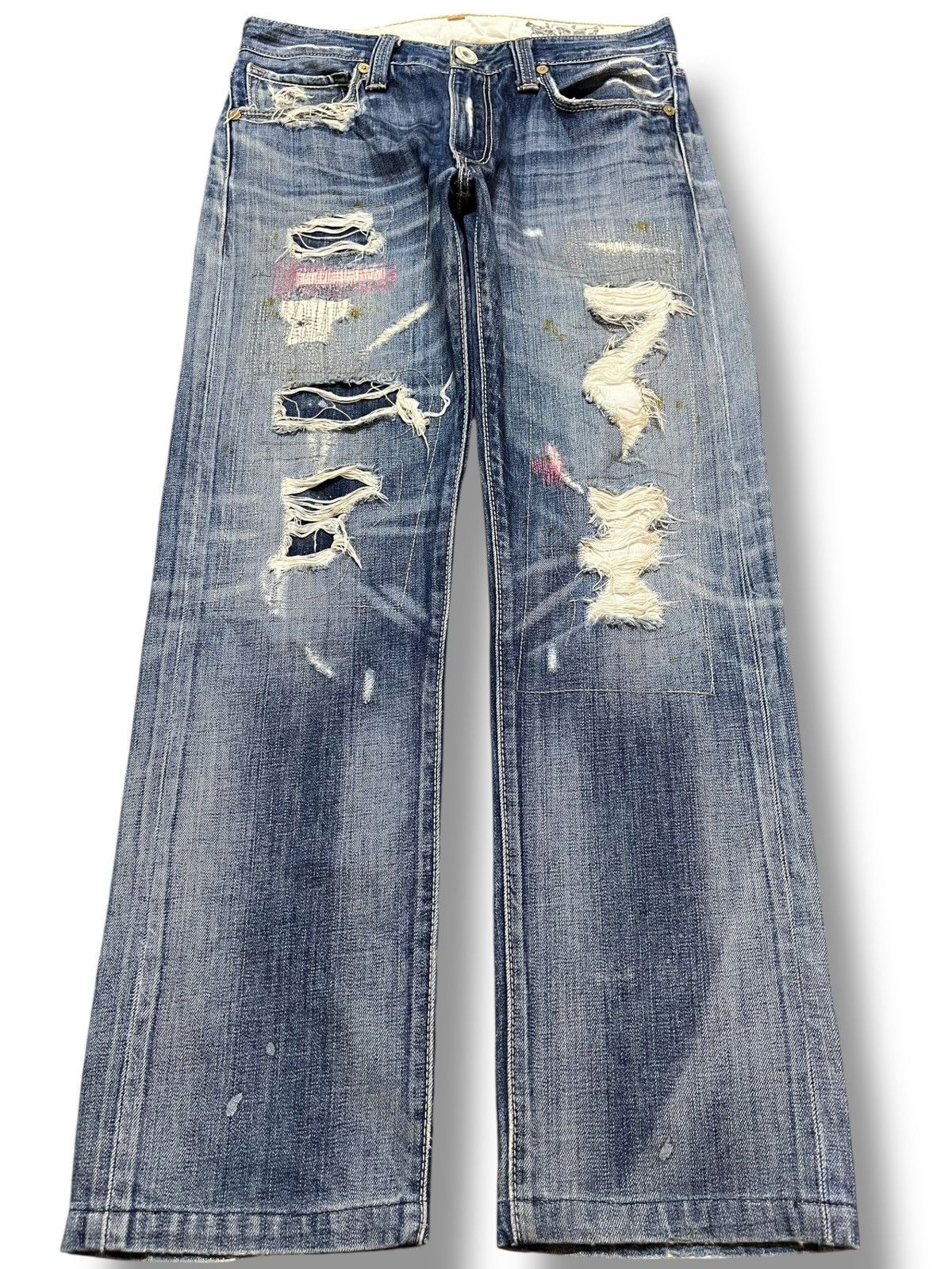 Levi's Vintage Levi’s 505 Slim Straight Ripped Distressed Denim Size US 31 - 1 Thumbnail