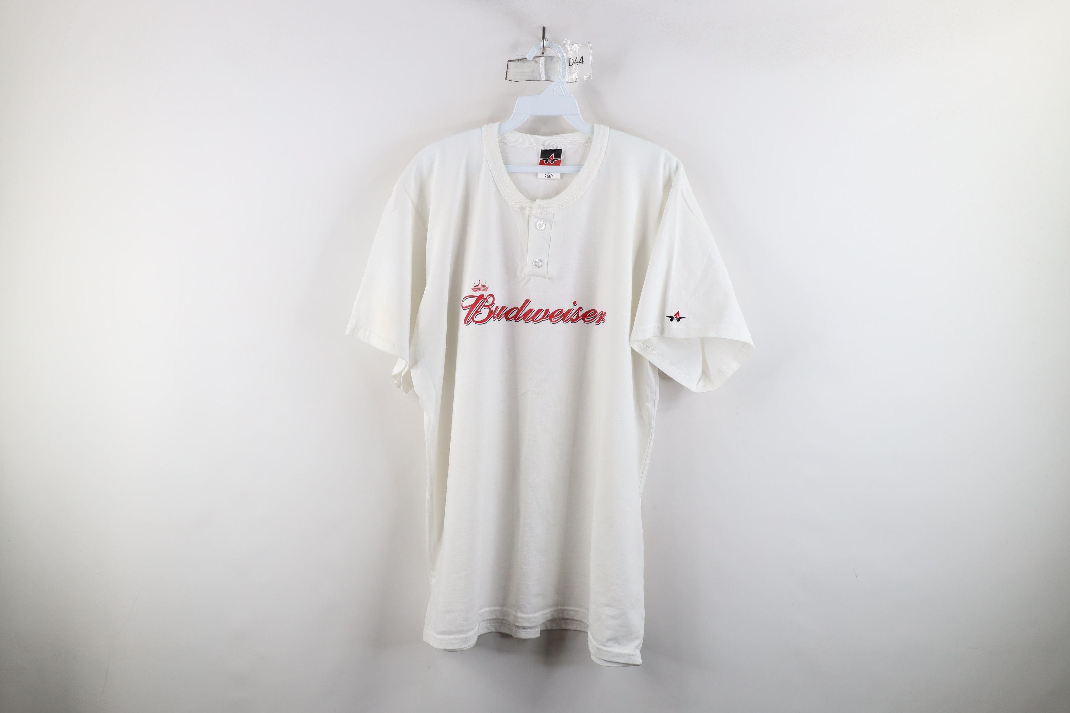 Vintage Vintage 90s Budweiser Short Sleeve Baseball Henley T-Shirt Size US XL / EU 56 / 4 - 1 Thumbnail