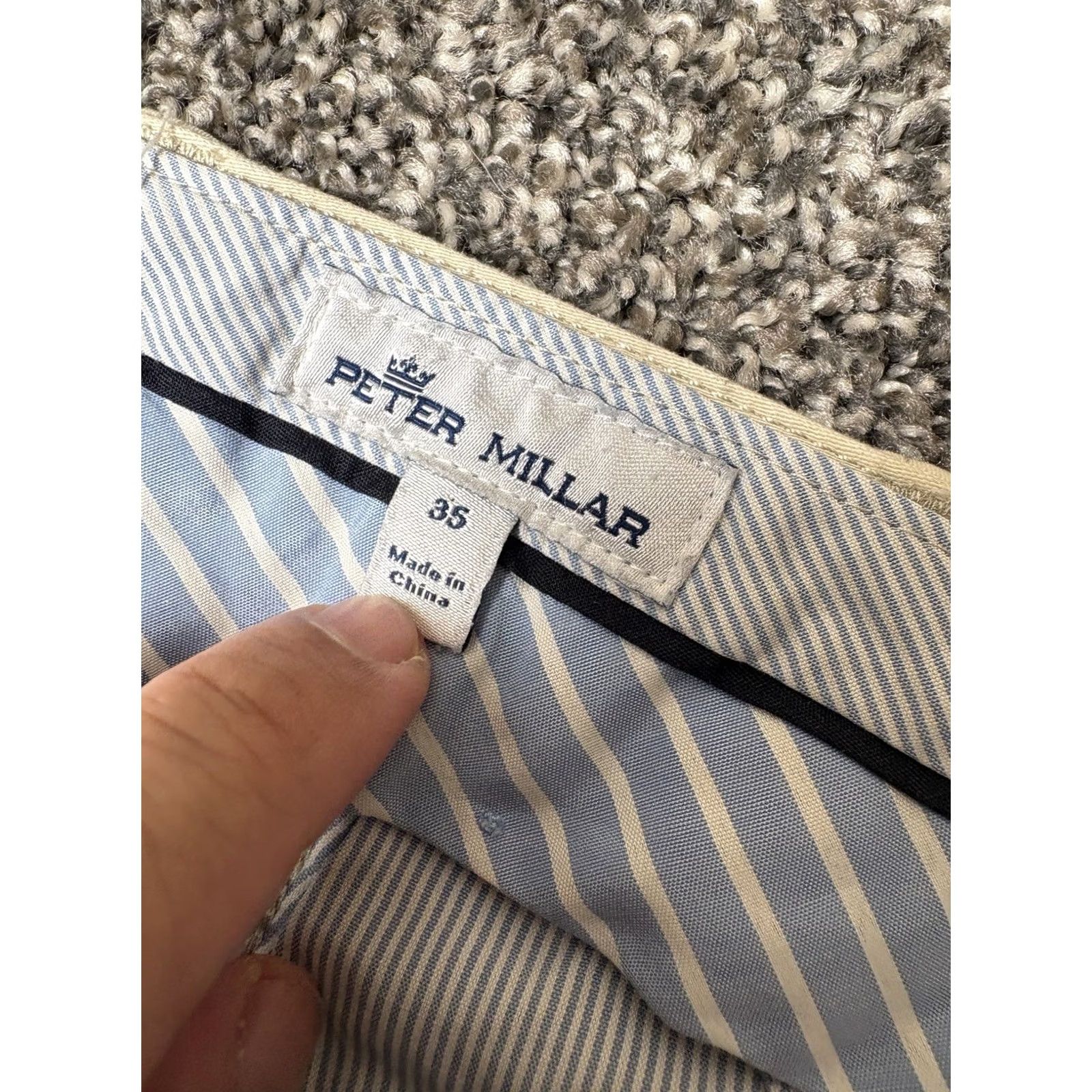 Peter Millar Peter Millar Ultimate Sateen Pants Mens 35x32 Beige 5-Pocket Golf ME0B39 Size US 35 - 4 Thumbnail