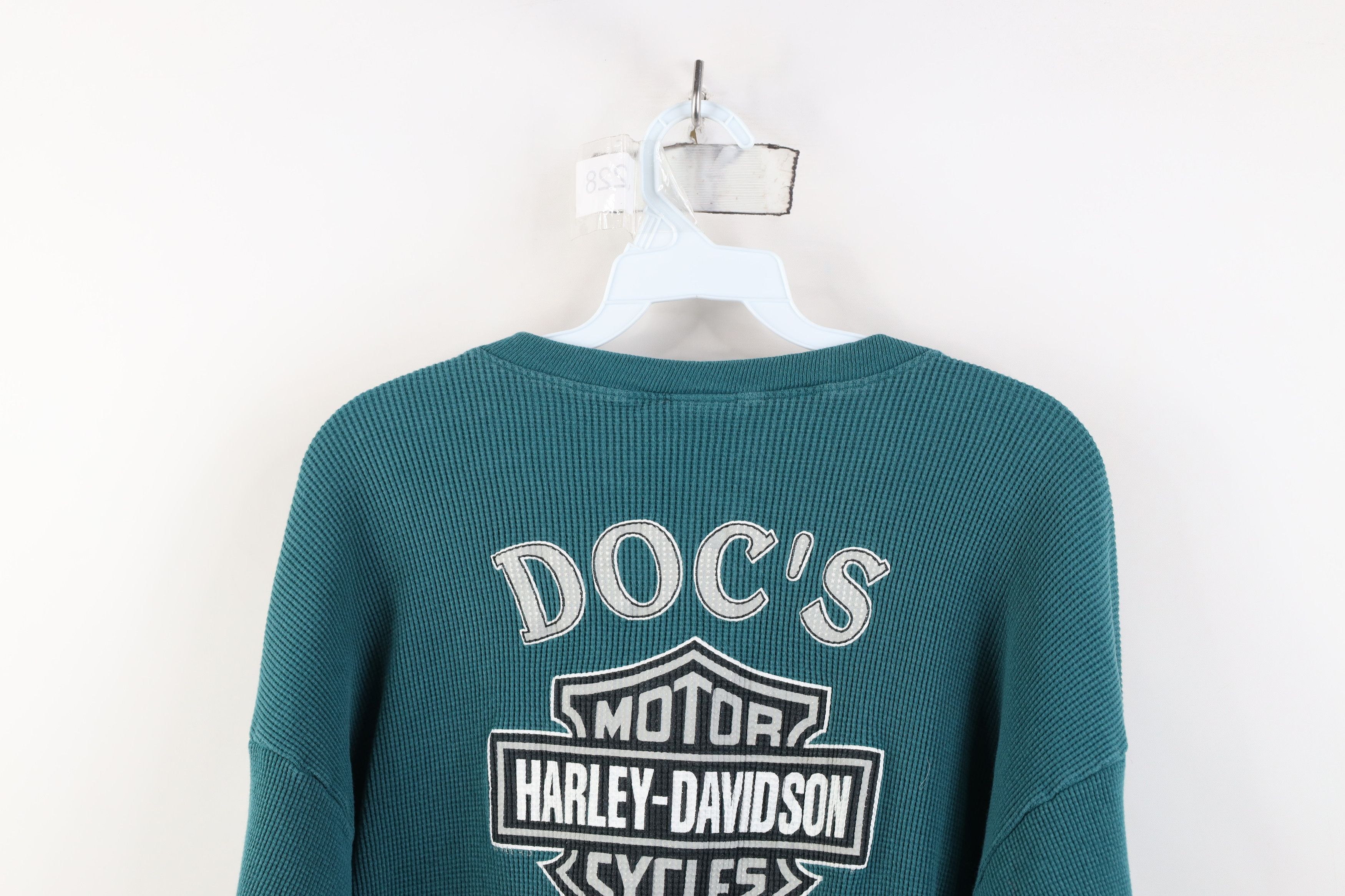 Harley Davidson Vintage 90s Harley Davidson Waffle Knit Henley T-Shirt USA Size US XXL / EU 58 / 5 - 12 Thumbnail
