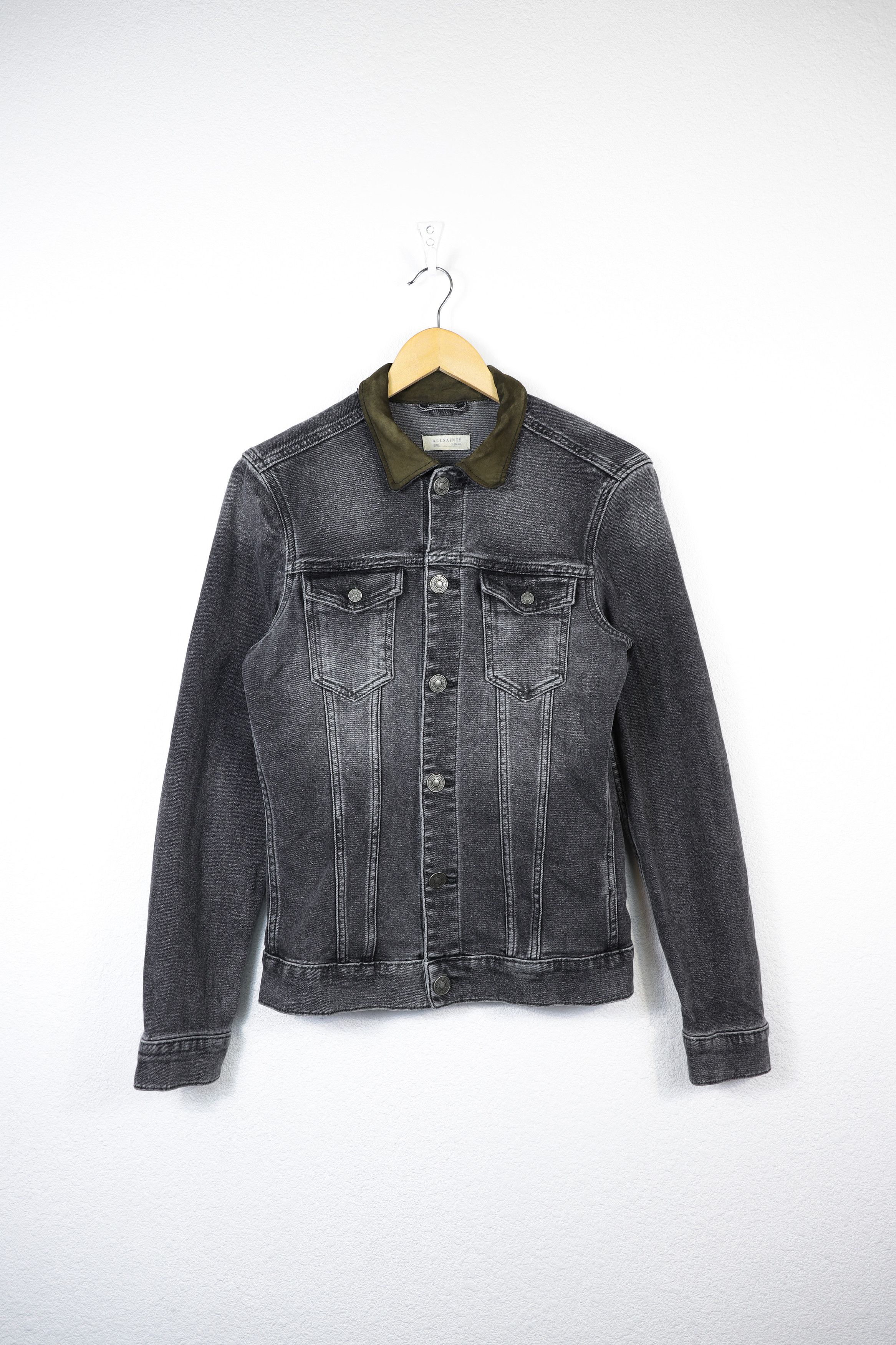 Allsaints Allsaints Jeans Track Suede Collar Creagan Denim Jacket Size US XS / EU 42 / 0 - 1 Thumbnail
