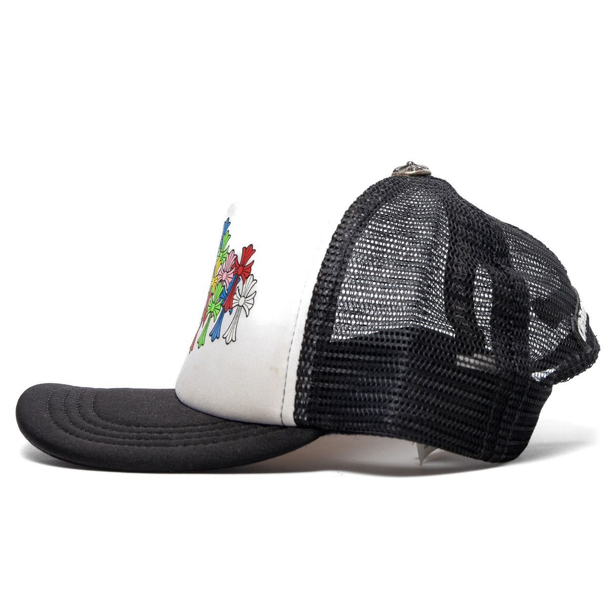 Chrome Hearts Multi Color Crosses Trucker Hat Black White Size ONE SIZE - 4 Thumbnail