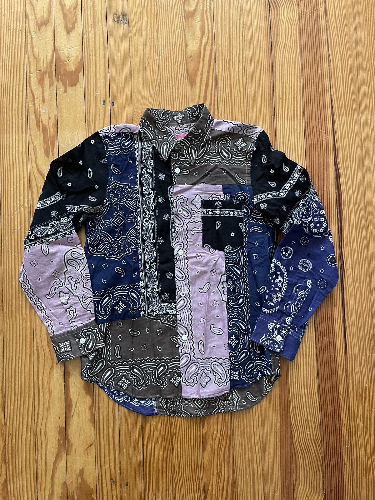Comme des Garcons × Junya Watanabe Archive Junya Patchwork Bandana Button Down Shirt Multicolor Size US S / EU 44-46 / 1 - 1 Thumbnail