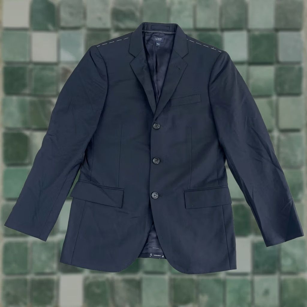J.Crew J.CREW 36S Navy Blue Loro Piana Italian Wool Blazer Mens Suit Jacket, Sports Coat, Business, Formal, Style - 95 Size 36R - 1 Thumbnail