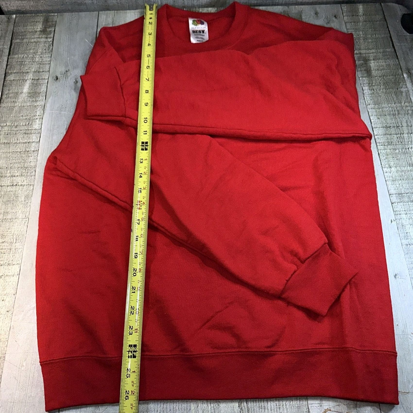 Fruit Of The Loom VINTAGE Fruit of the Loom Men’s Sweatshirt 90s Red Crewneck M Medium Pullover Boys Womens Size US M / EU 48-50 / 2 - 5 Thumbnail