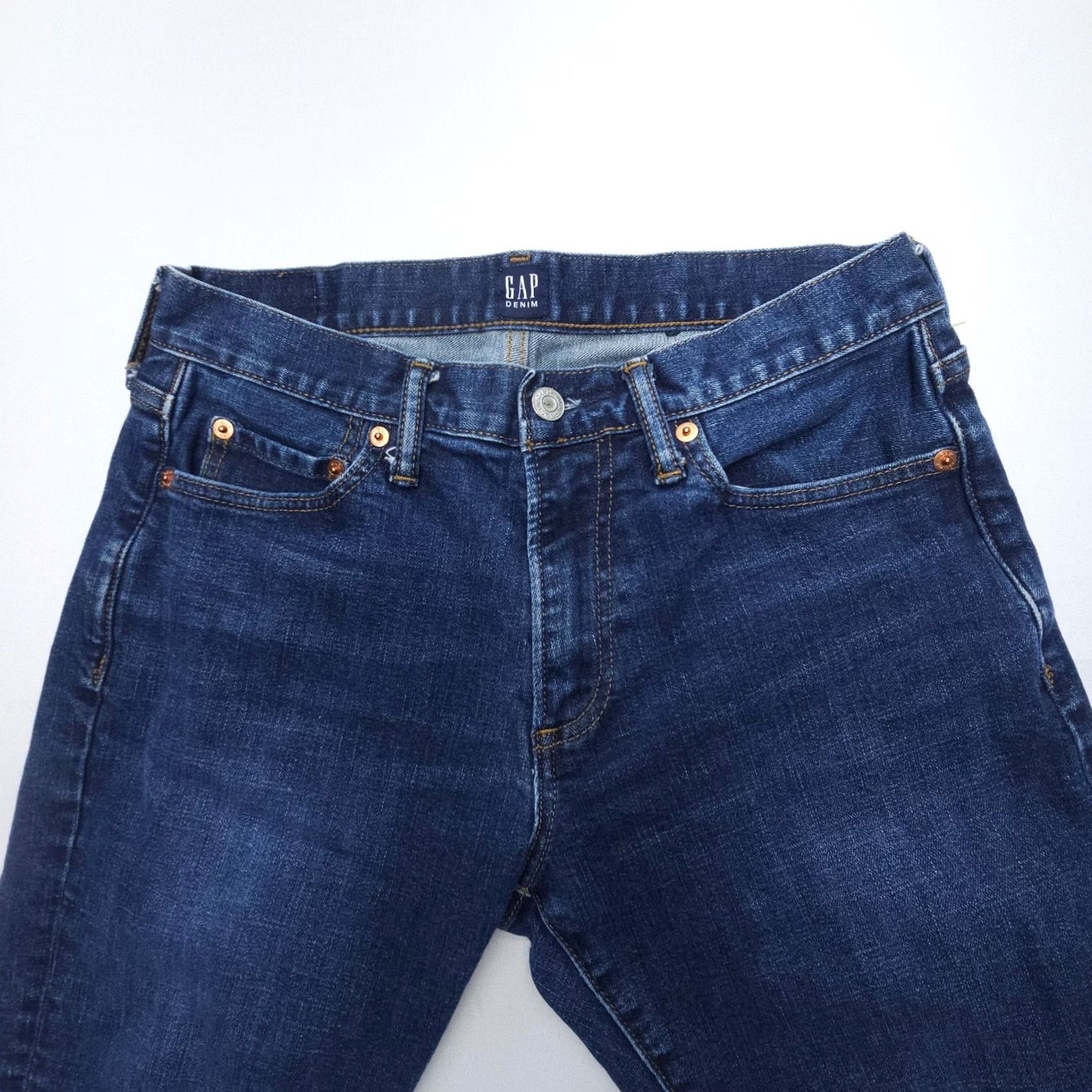 Gap Gap Jeans Mens Slim Straight 29x30 Dark Blue Denim Cotton Stretch 5-Pocket USA 1969 Regular Boys? Size US 29 - 2 Thumbnail