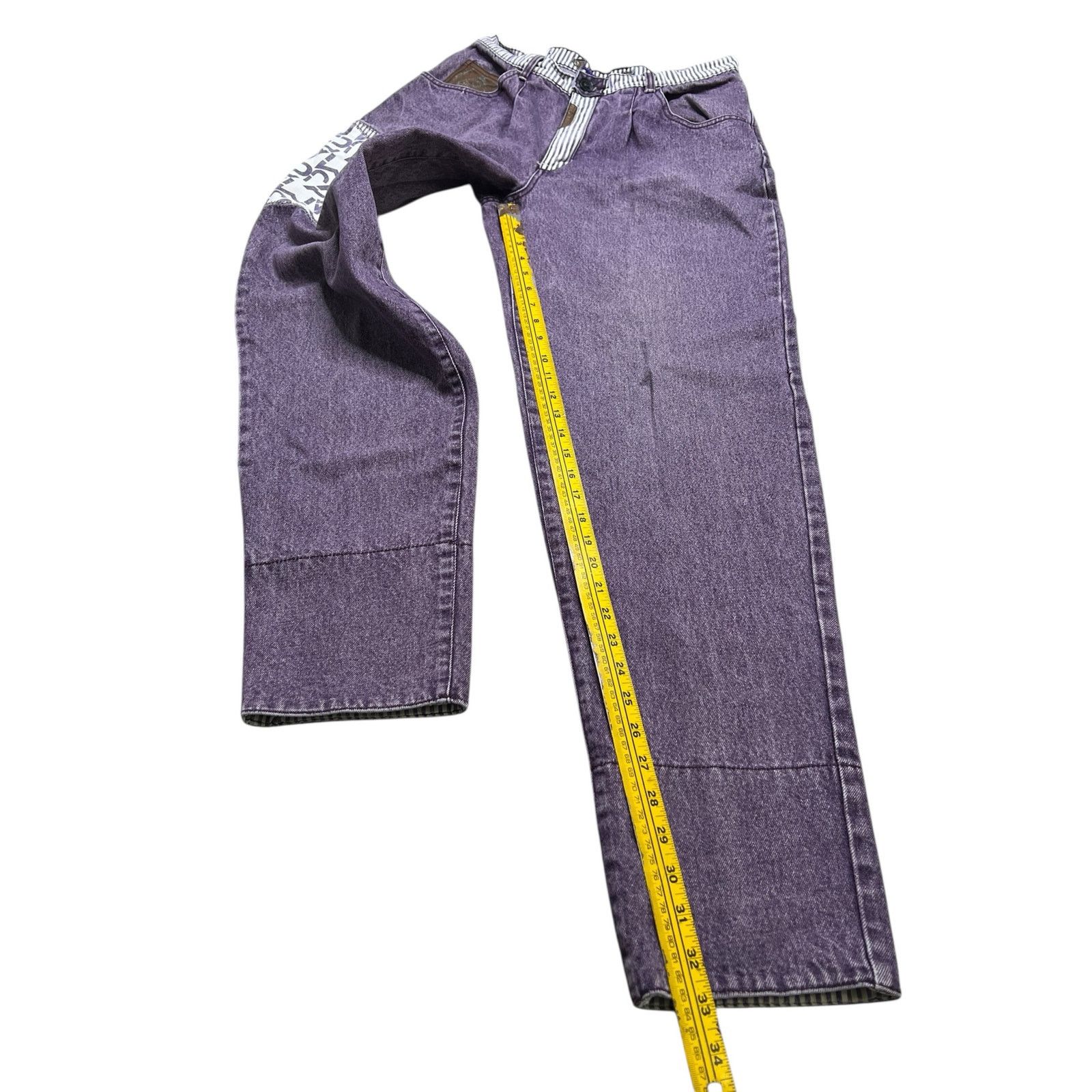 Vintage Vintage Retro Major Damage Women’s Purple Patchwork Jeans Size 30" / US 8 / IT 44 - 4 Thumbnail