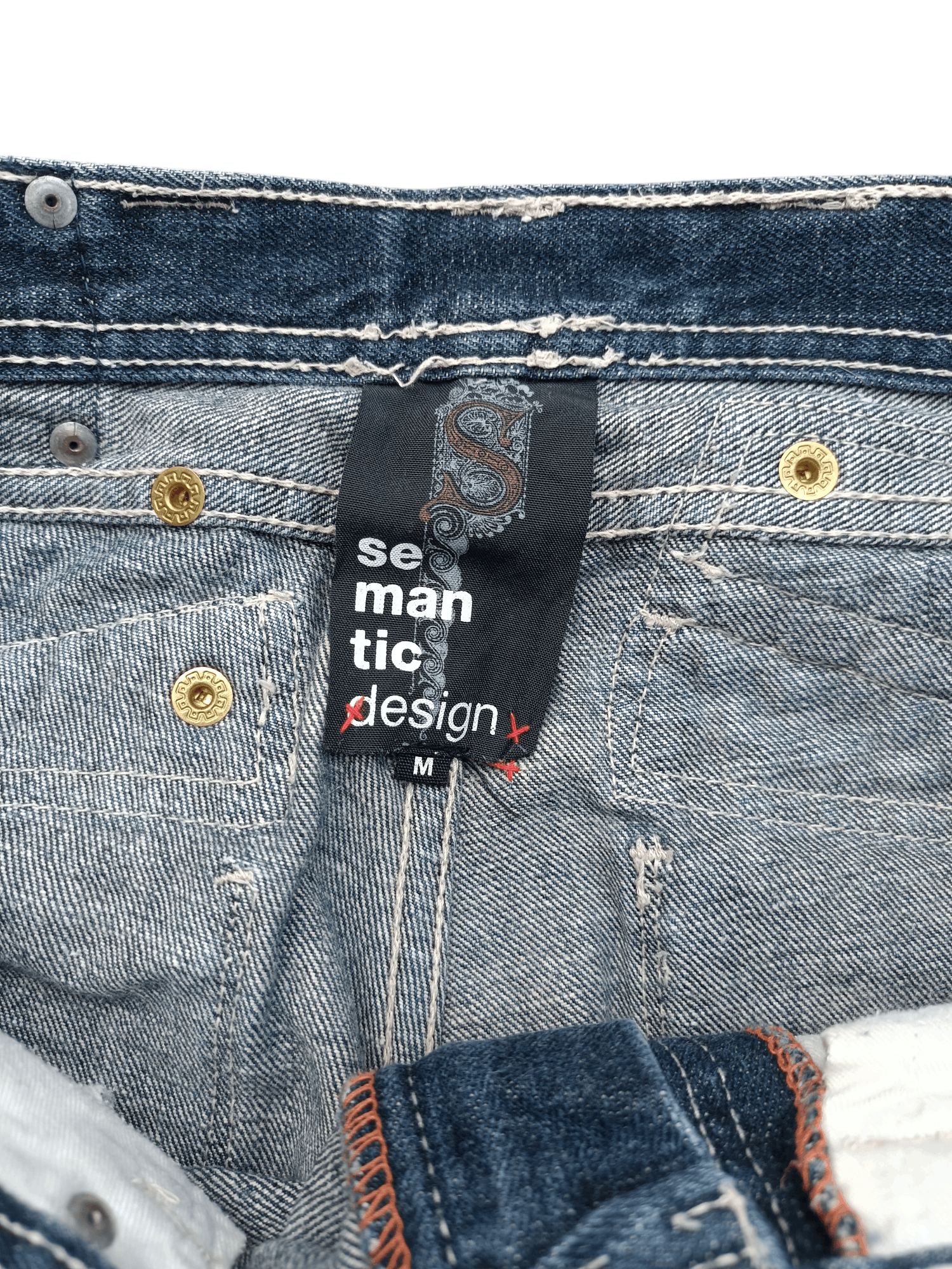If Six Was Nine SEMANTIC DESIGN Japan Skinny Whiskers Faded Denim Size US 30 / EU 46 - 7 Thumbnail