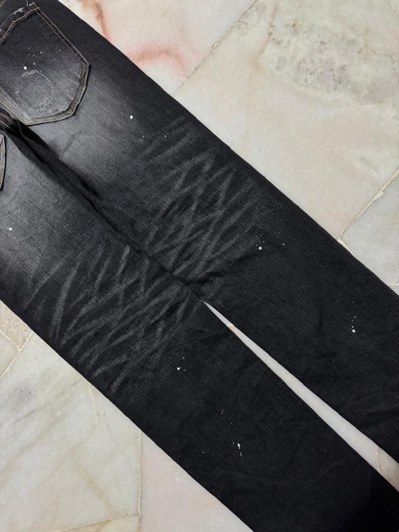 If Six Was Nine 💥SICK💥VINTAGE JAPANESE RAG JEANS INSANE MUDWASH BLACK DENIM Size US 31 - 19 Thumbnail
