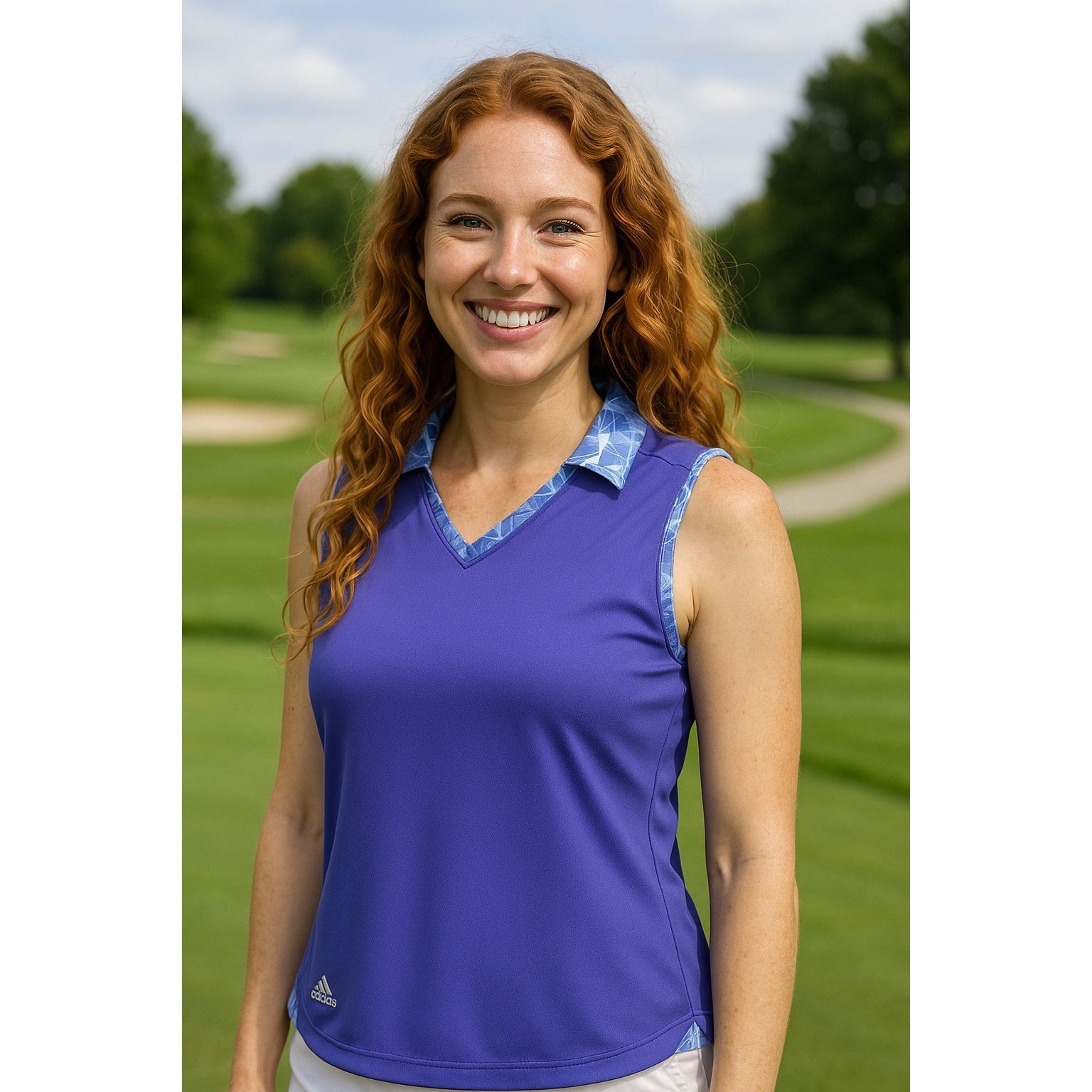 Adidas Adidas Purple Sleeveless Golf Shirt Geometric Trim Size L Sp Size L / US 10 / IT 46 - 7 Thumbnail