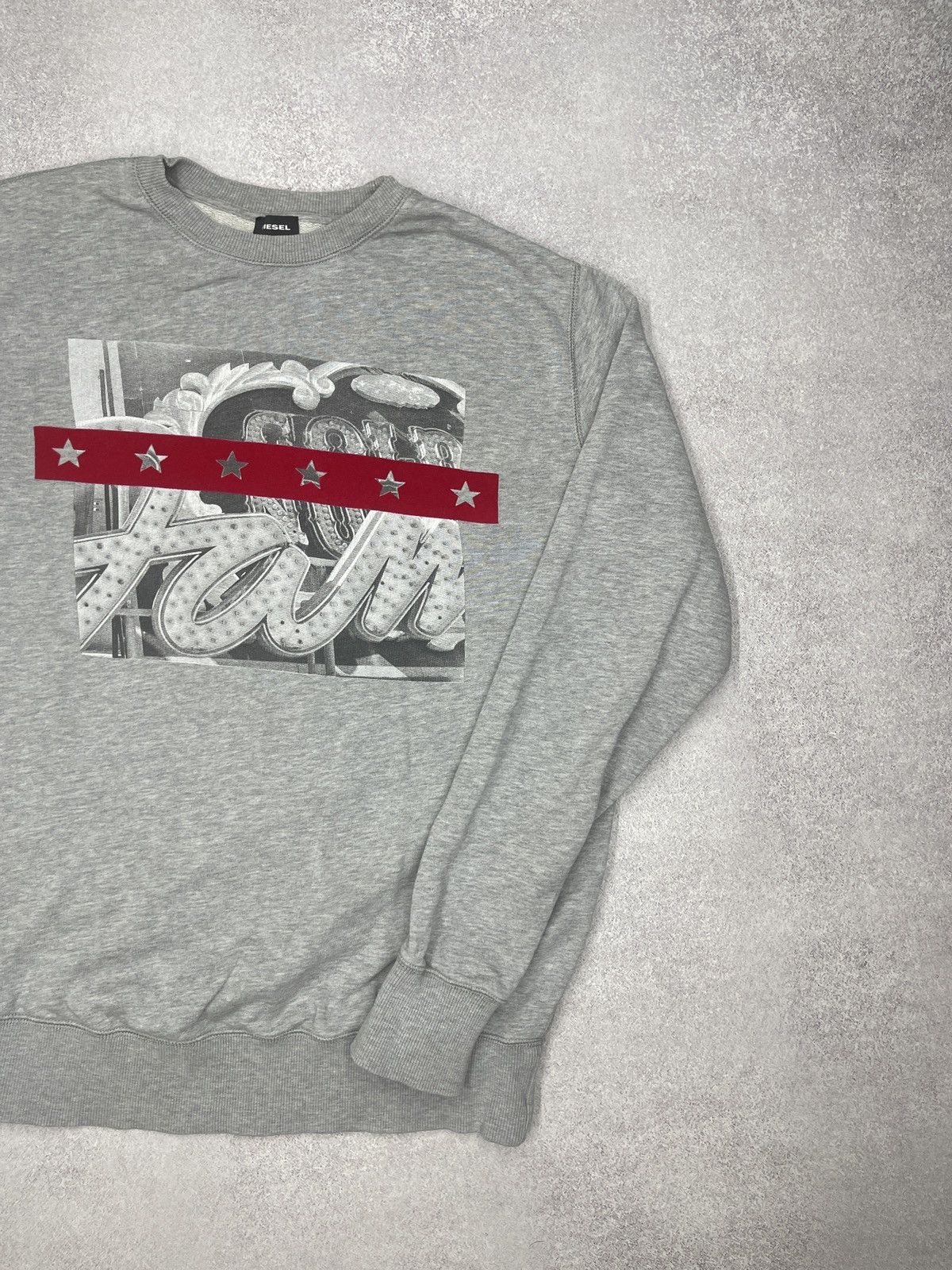 Diesel Mens Diesel Only The Brave Sweatshirt Grey Big Logo Size M/L Size US M / EU 48-50 / 2 - 3 Thumbnail