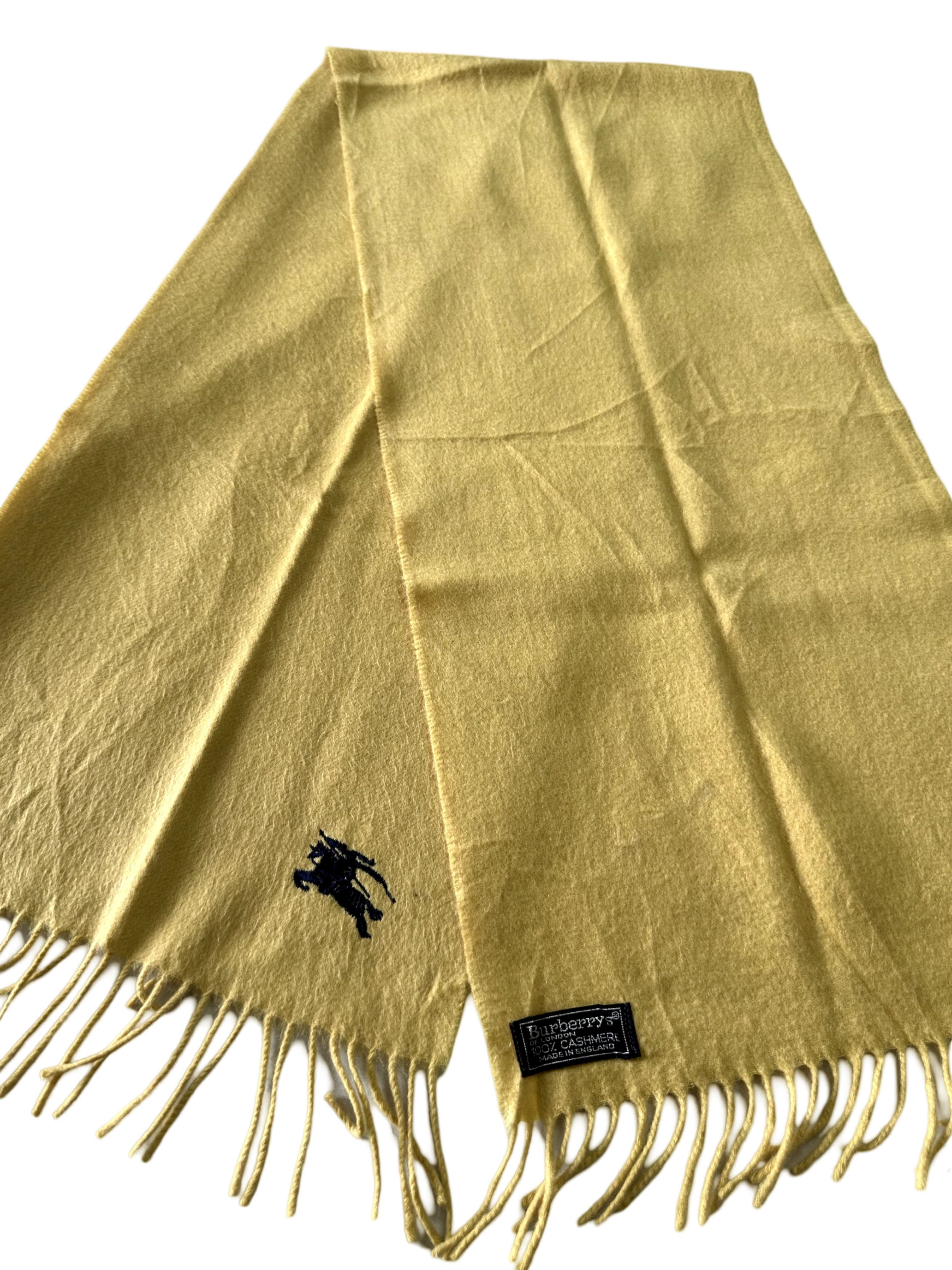 Burberry Burberrys Vintage Scarf Tan 100% Cashmere Unisex Scarf Size ONE SIZE - 2 Thumbnail