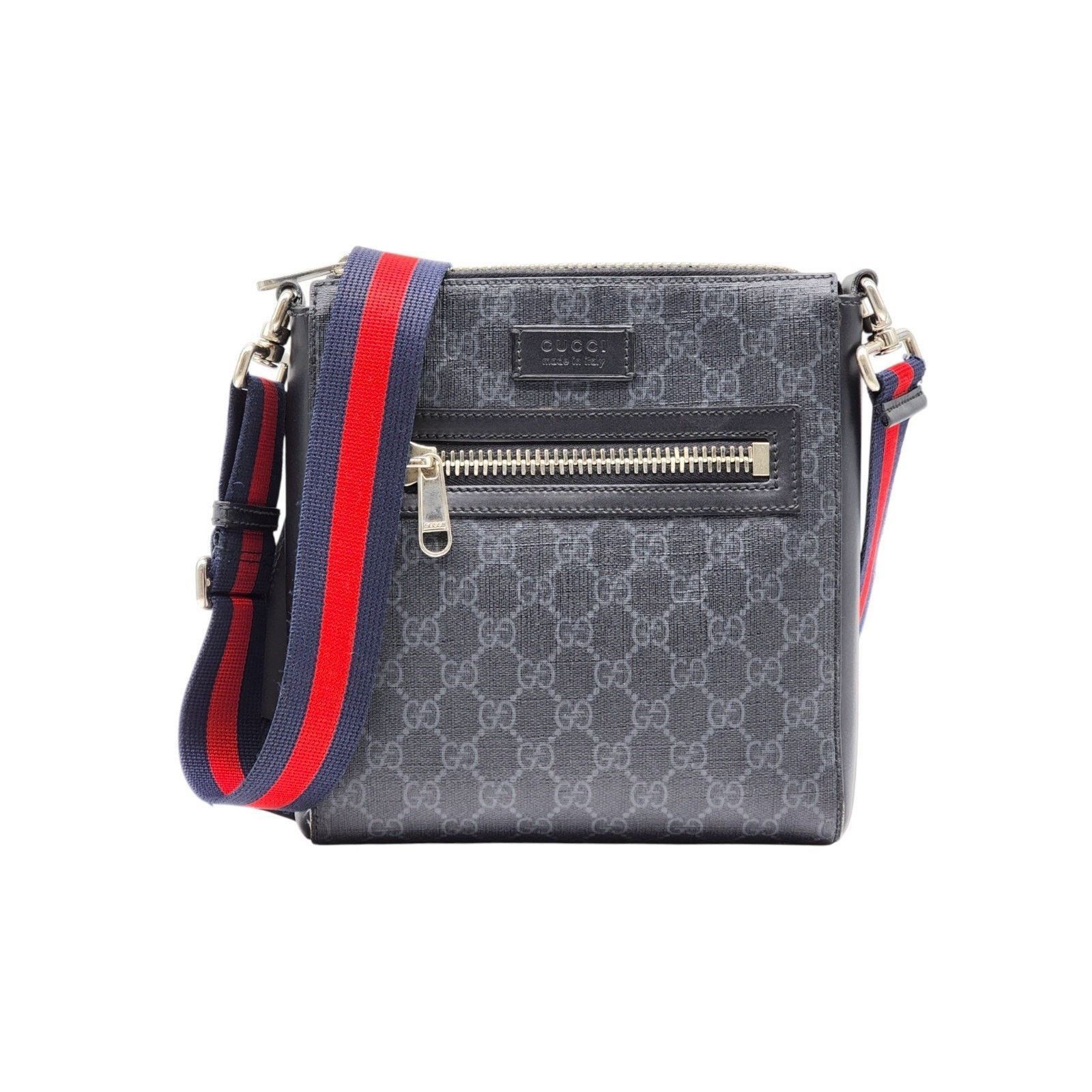 Gucci GG Supreme Small Messenger Crossbody Bag Black Gray - $1580 Size ONE SIZE - 1 Thumbnail