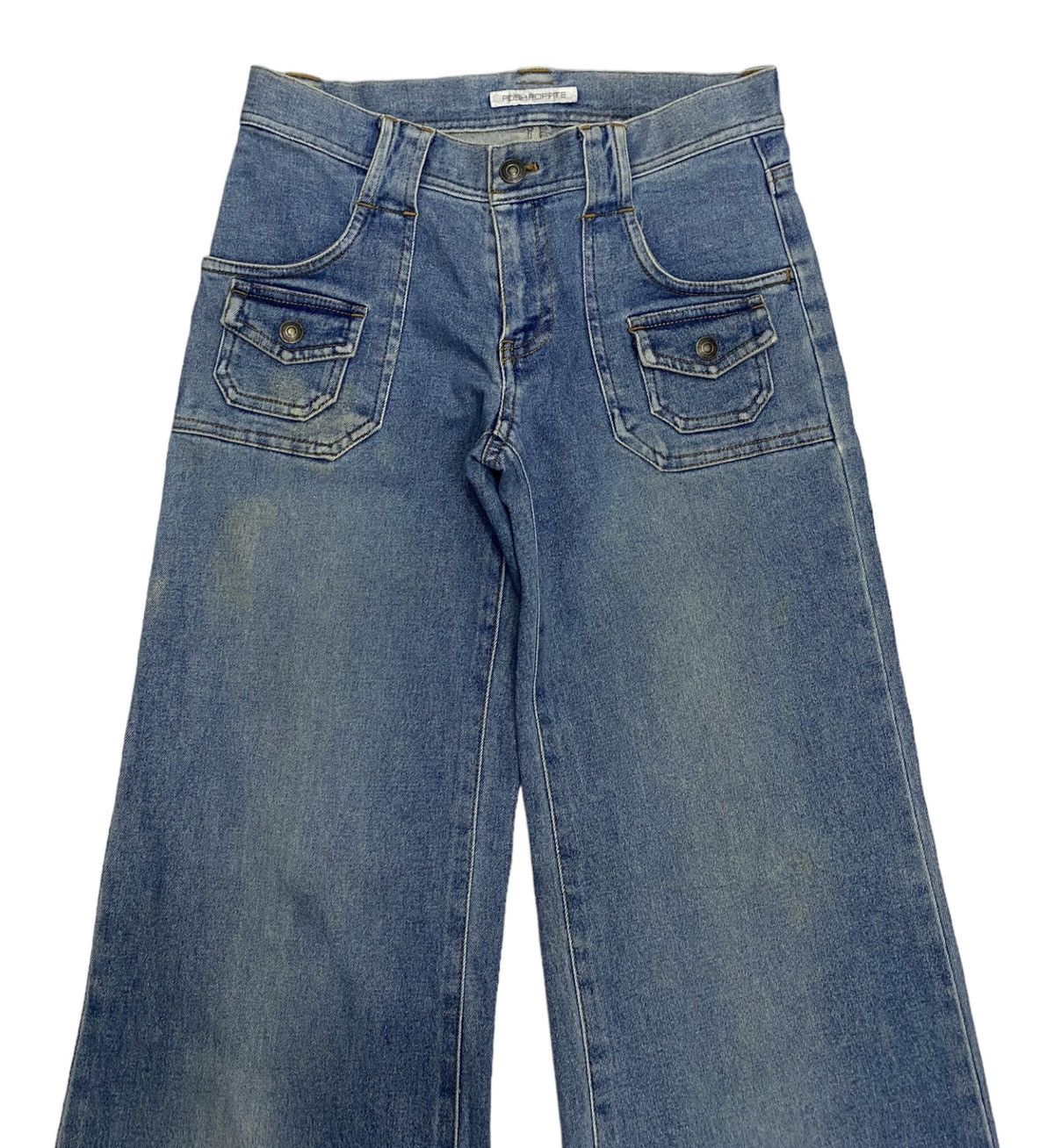 If Six Was Nine FLARE🔥POSH POPPYE BUSH PANTS FLARED DENIM JEANS Size US 29 - 3 Thumbnail