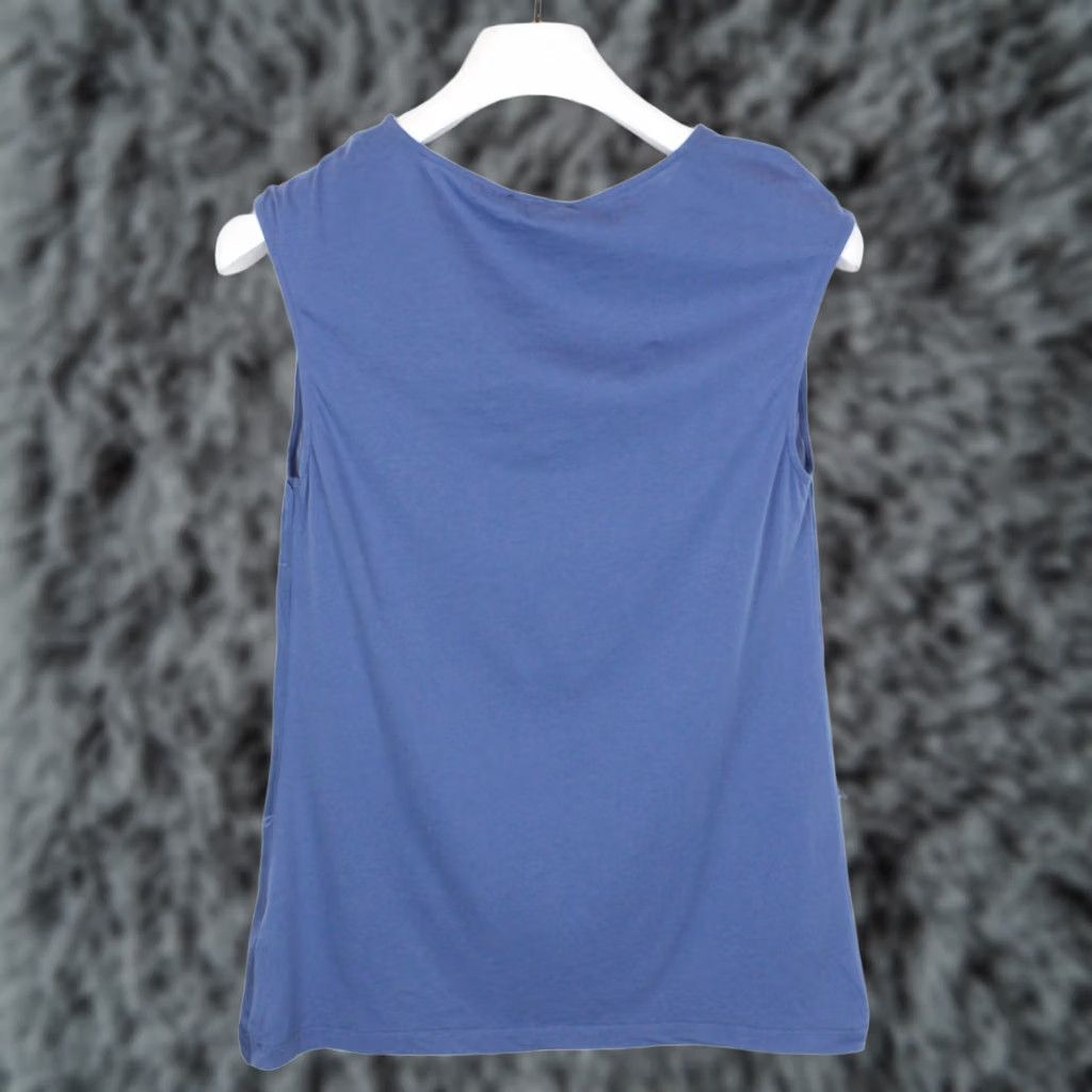 Massimo Dutti MASSIMO DUTTI 6731 T-Shirt Women Sleeveless Silk Blend Blue Size S / US 4 / IT 40 - 1 Thumbnail