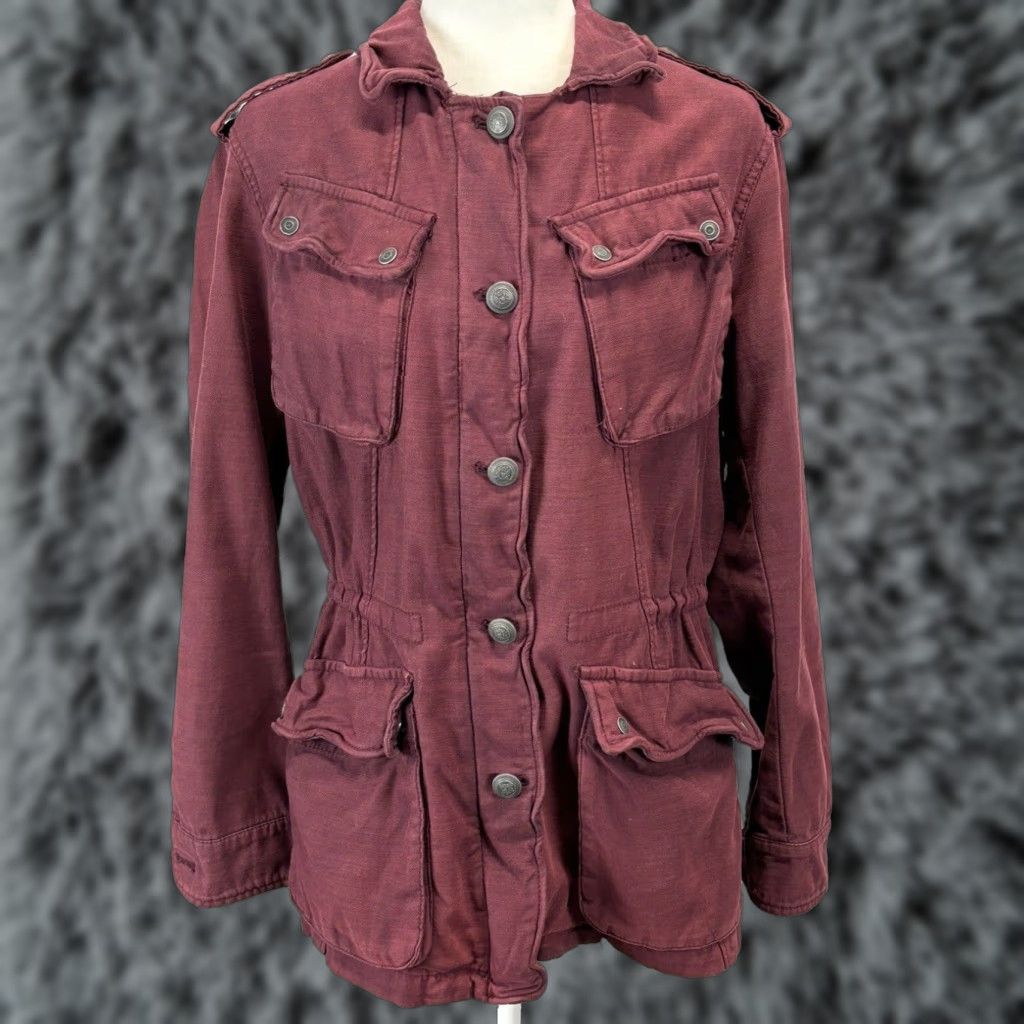 Free People Free People Military Jacket Coat, Red, Small, Womens Size S / US 4 / IT 40 - 1 Thumbnail