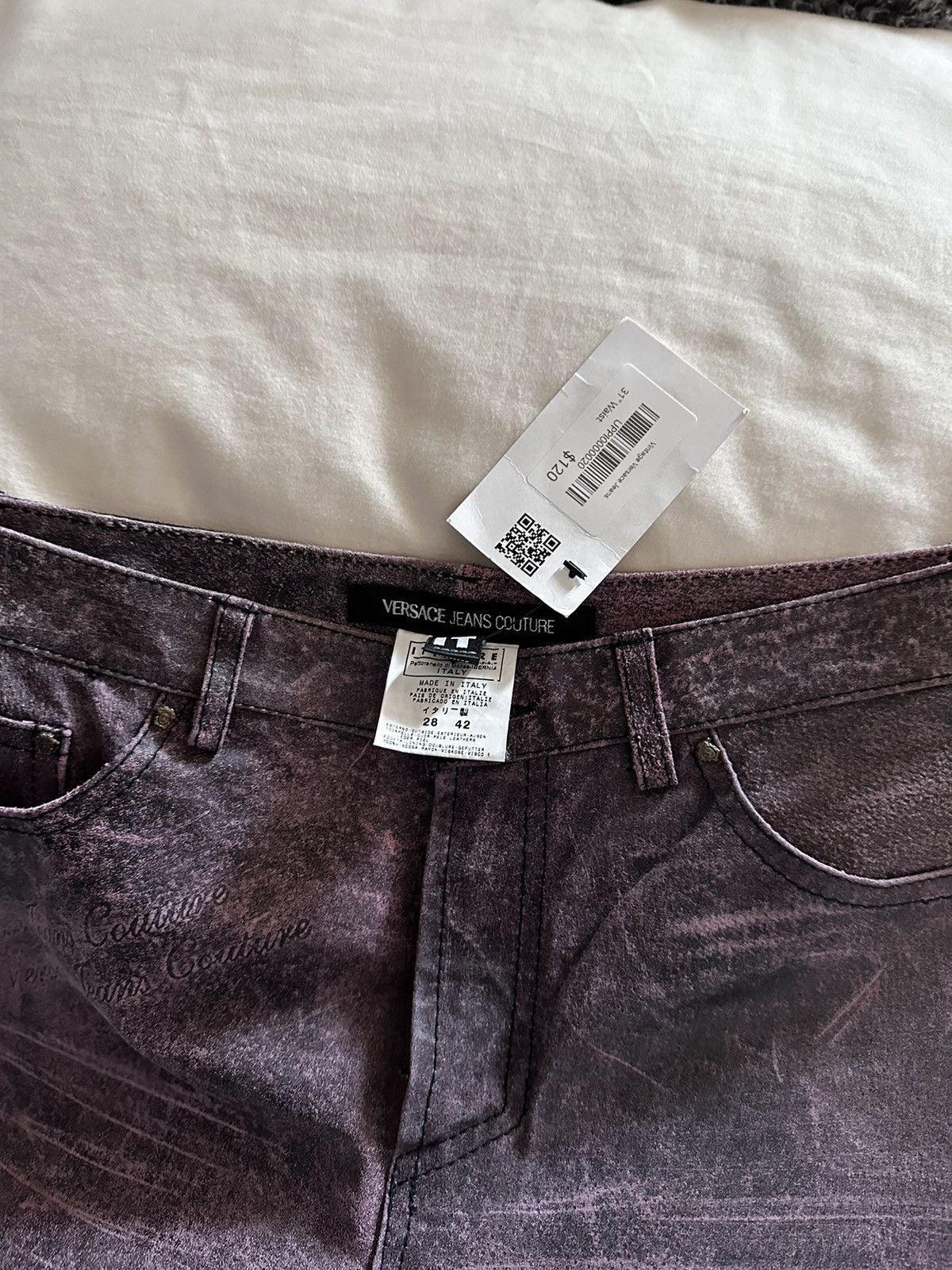 Versace × Versace Jeans Couture × Vintage Vintage Versace Leather Bootcut Pants Size US 30 / EU 46 - 7 Thumbnail