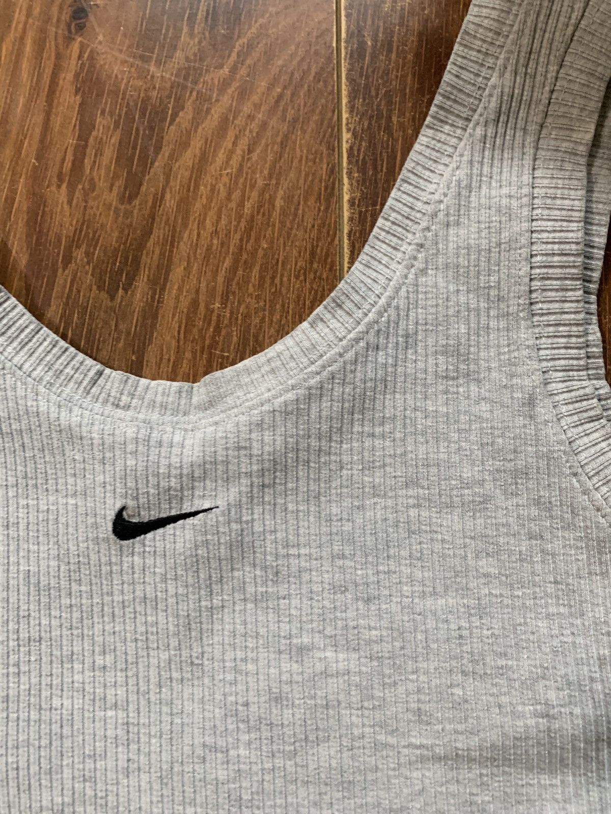 Nike × Vintage Nike Y2K Ribbed Tank Top Center Swoosh Size XS / US 0-2 / IT 36-38 - 2 Thumbnail
