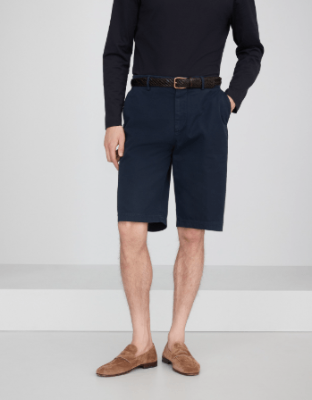 Brunello Cucinelli o1la1rc1a0325 Dyed Bermuda Shorts in Navy Size US 30 / EU 46 - 1 Thumbnail