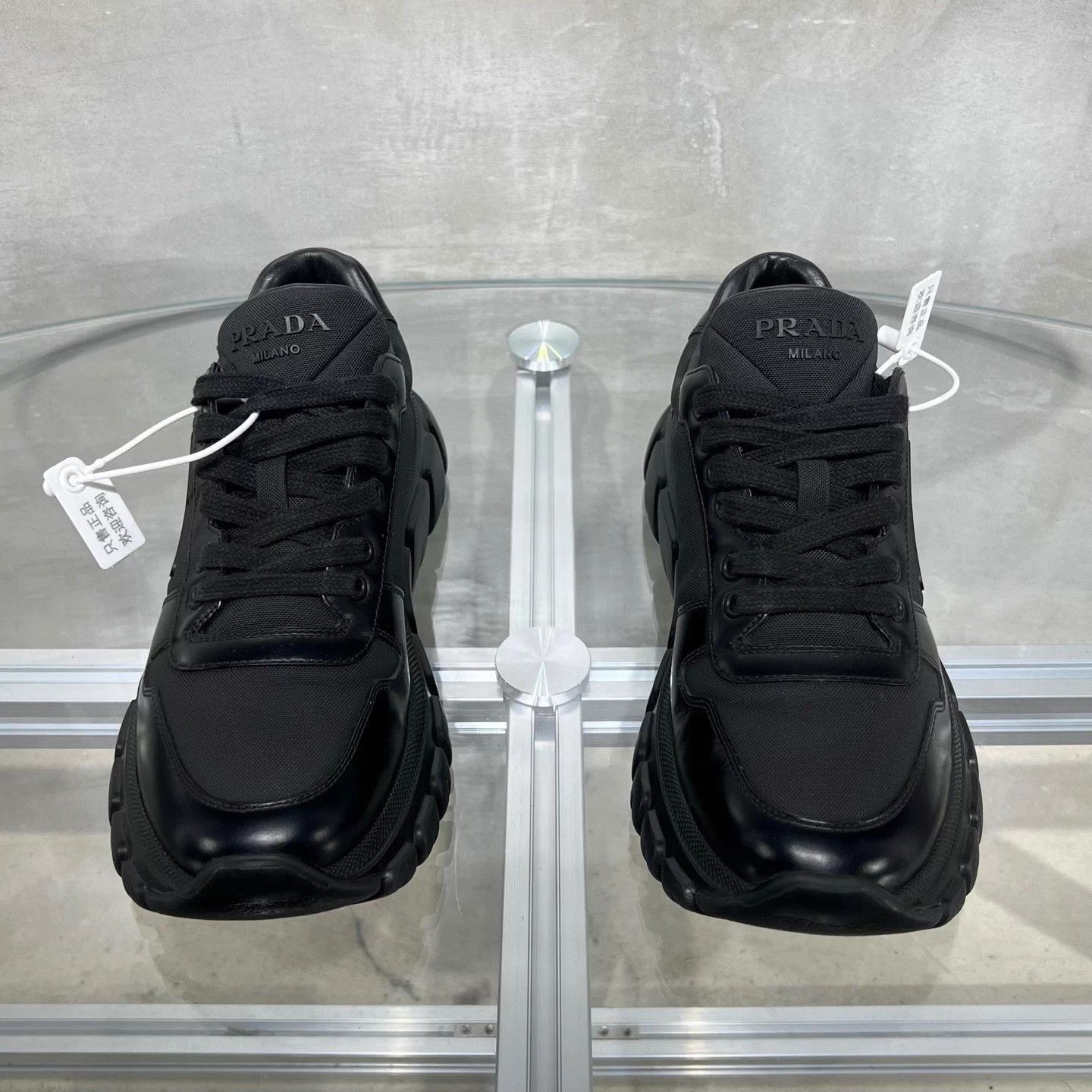 Prada Prada black triangle logo platform sneakers US5 (39EU) Size US 5 / IT 35 - 1 Thumbnail