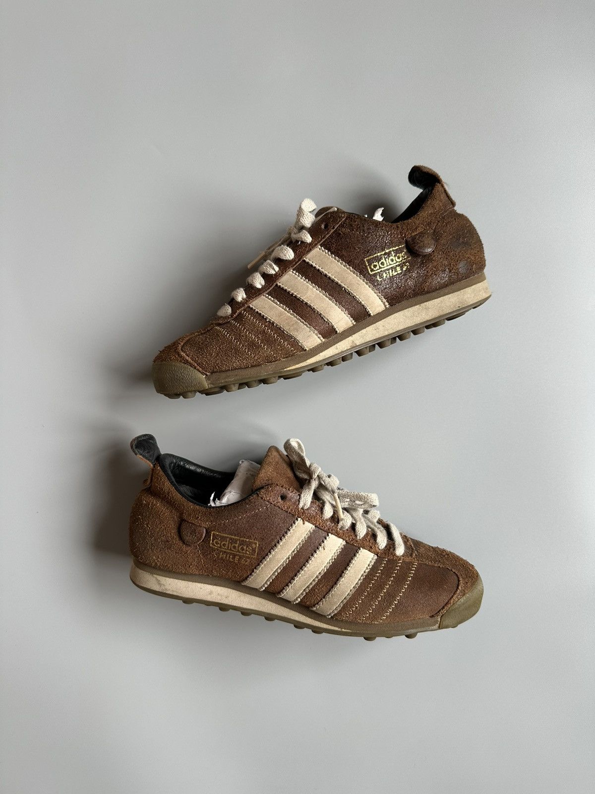 Vintage ADIDAS *CHILE 62* 2003 BROWN LEATHER TRAINERS US6,5 EU39 1/3 Size US 6.5 / EU 39-40 - 2 Thumbnail