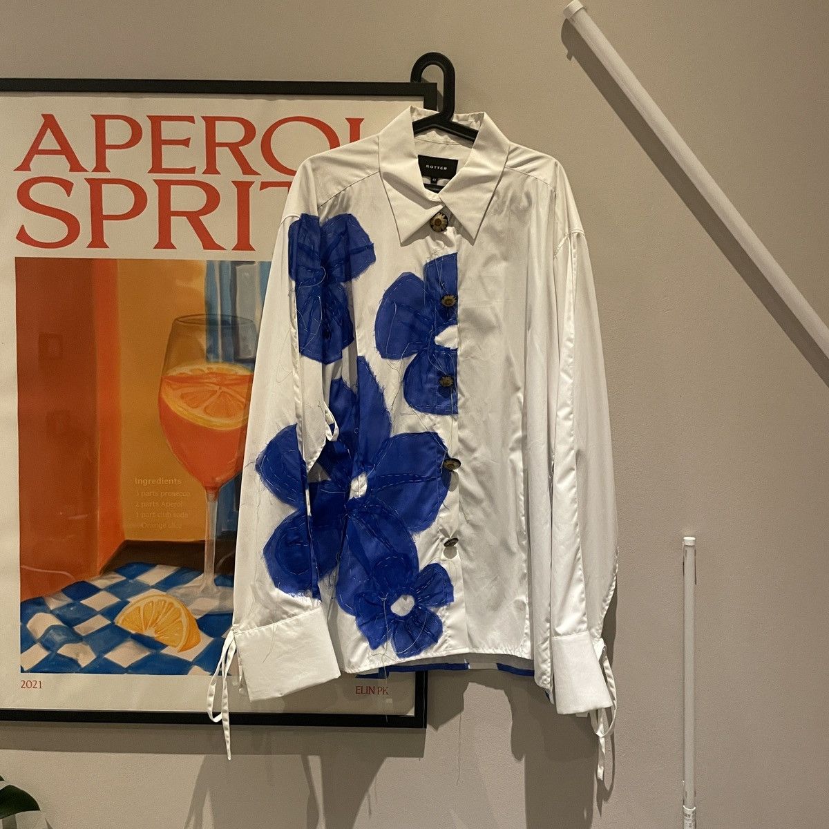 BOTTER Botter White Flower Open Over Shirt Size US M / EU 48-50 / 2 - 10 Thumbnail