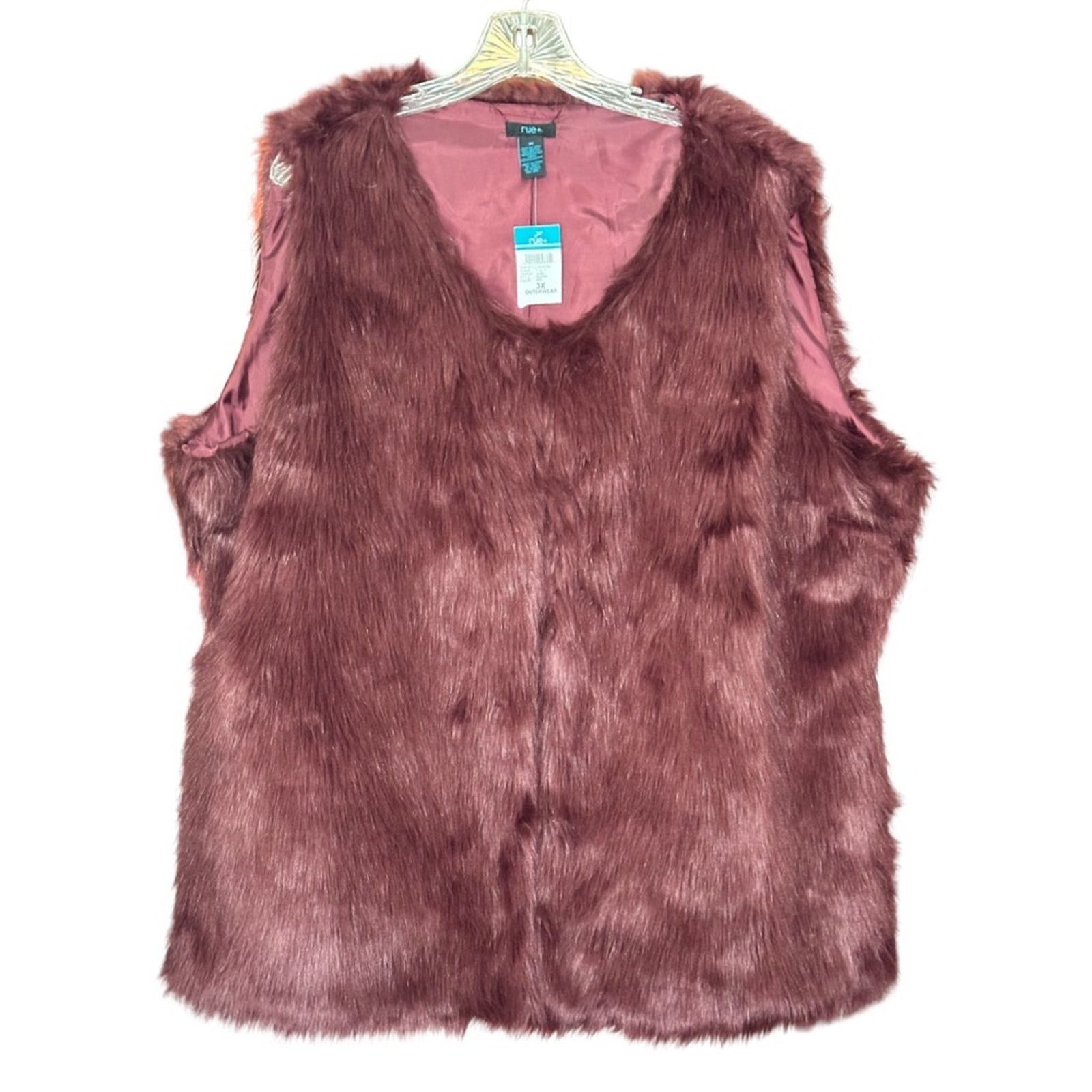 Rue 21 NWT Rue 21 Burgundy Faux Fur Vest Grailed