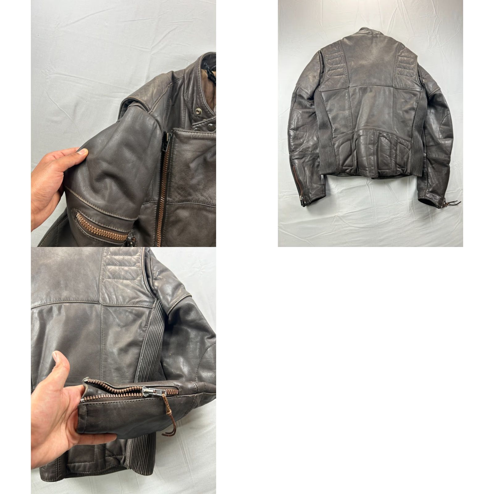 Harley Davidson VINTAGE Harley-Davidson Leather Jacket Mens 38 Brown Motorcycle Biker Jacket Size US XXS / EU 40 - 8 Thumbnail