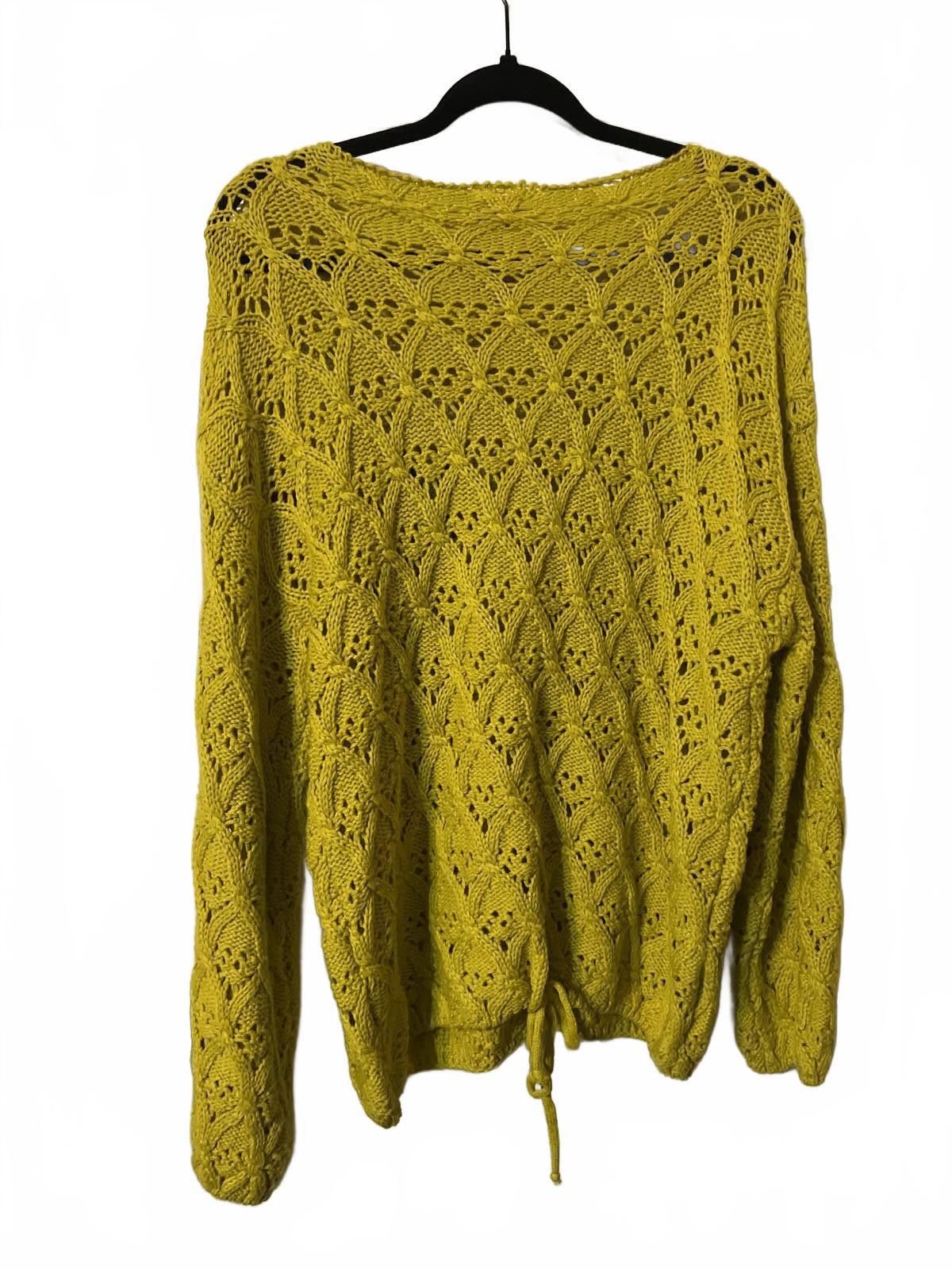 Other Yellow Crochet Knit Sweater with Floral Appliques L Size L / US 10 / IT 46 - 6 Thumbnail
