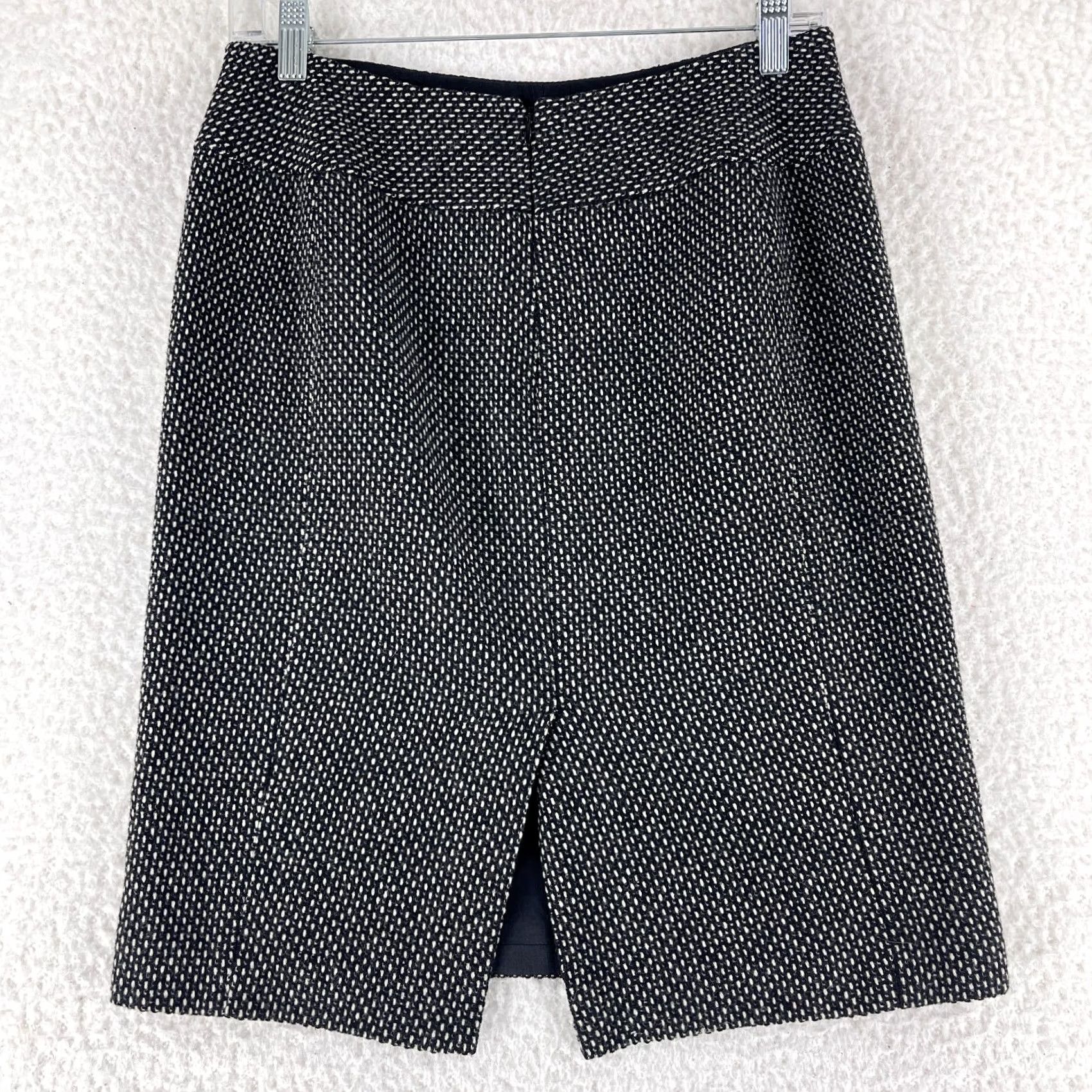 Ann Taylor Ann Taylor LOFT A Line Skirt Womens Size 2 Black Wool Blend Tweed Lined Vintage Size 26" / US 2 / IT 38 - 6 Thumbnail