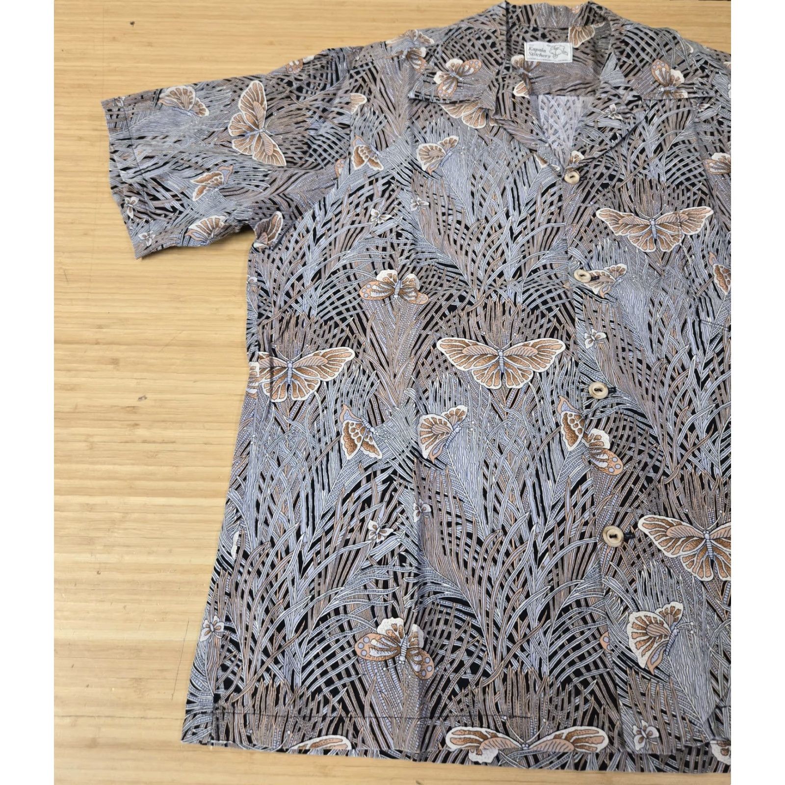 Vintage Kapaia Stitchery Hawaiian Shirt Mens Large Aloha Butterfly Camp Collar Size US XL / EU 56 / 4 - 3 Thumbnail