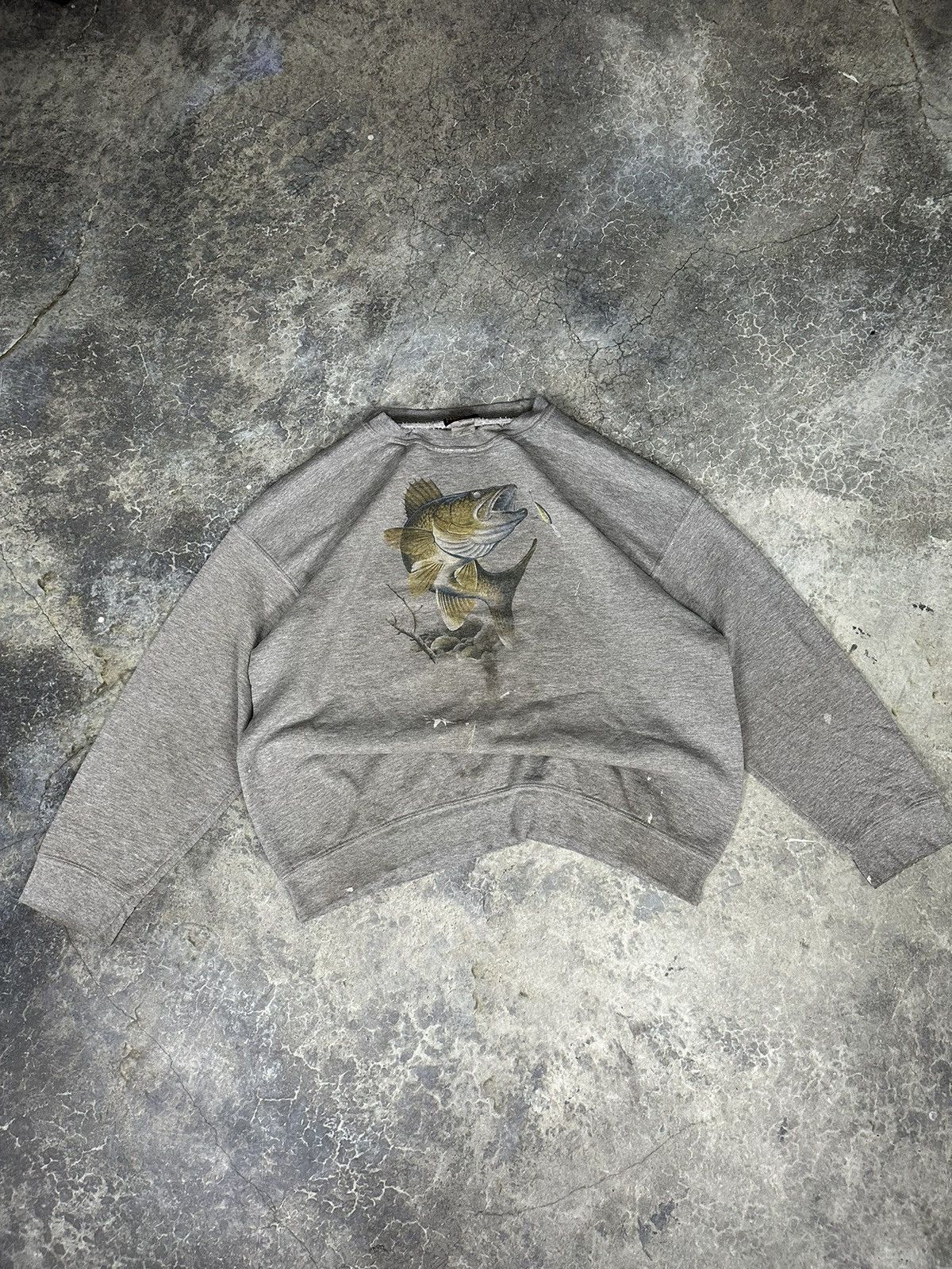 Vintage Vintage Thrashed Fishing Crewneck Size US XXL / EU 58 / 5 - 1 Thumbnail
