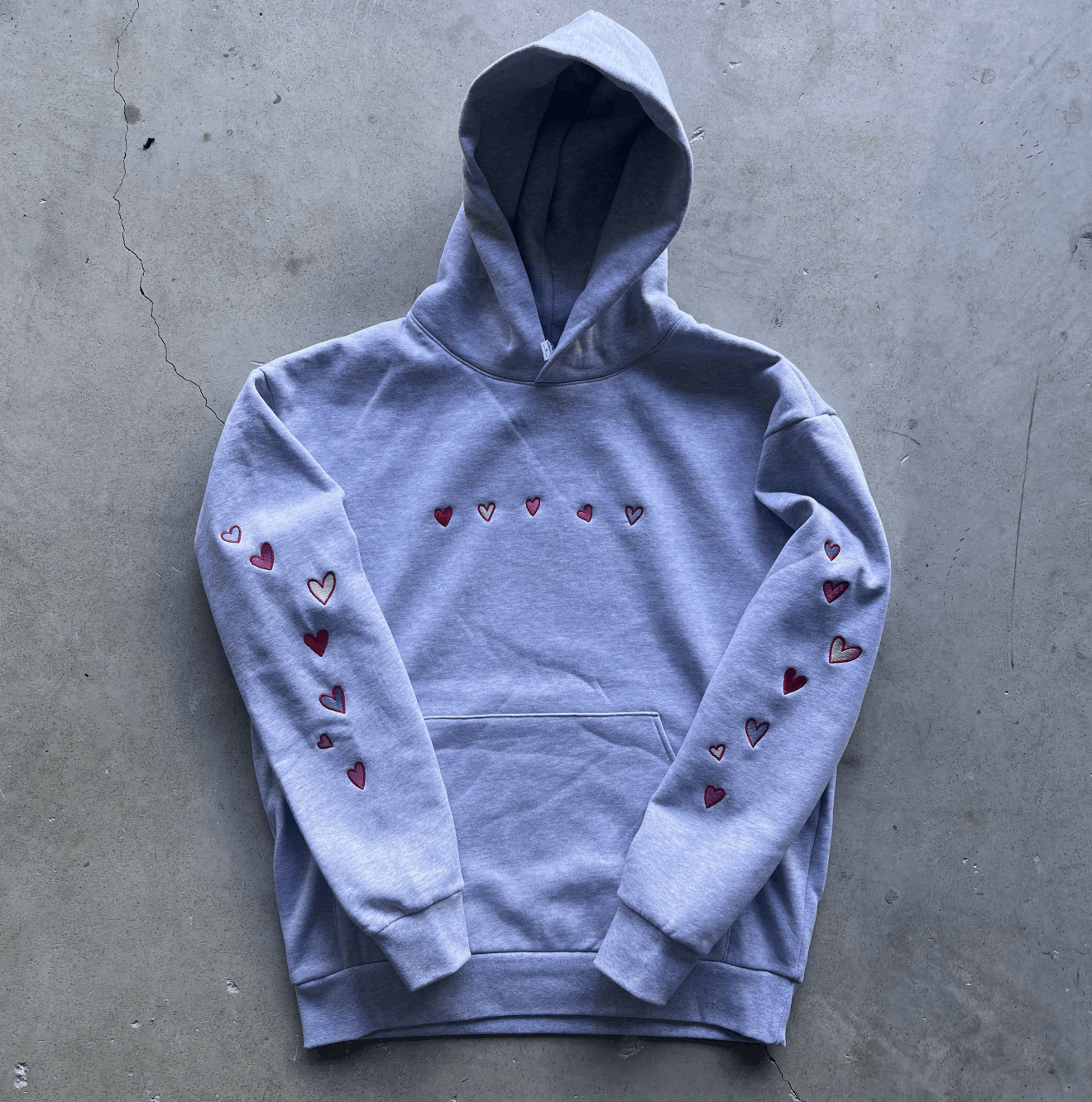 Prolific Love Hearts Valentines Hoodie All over Embroidered Size US L / EU 52-54 / 3 - 4 Thumbnail