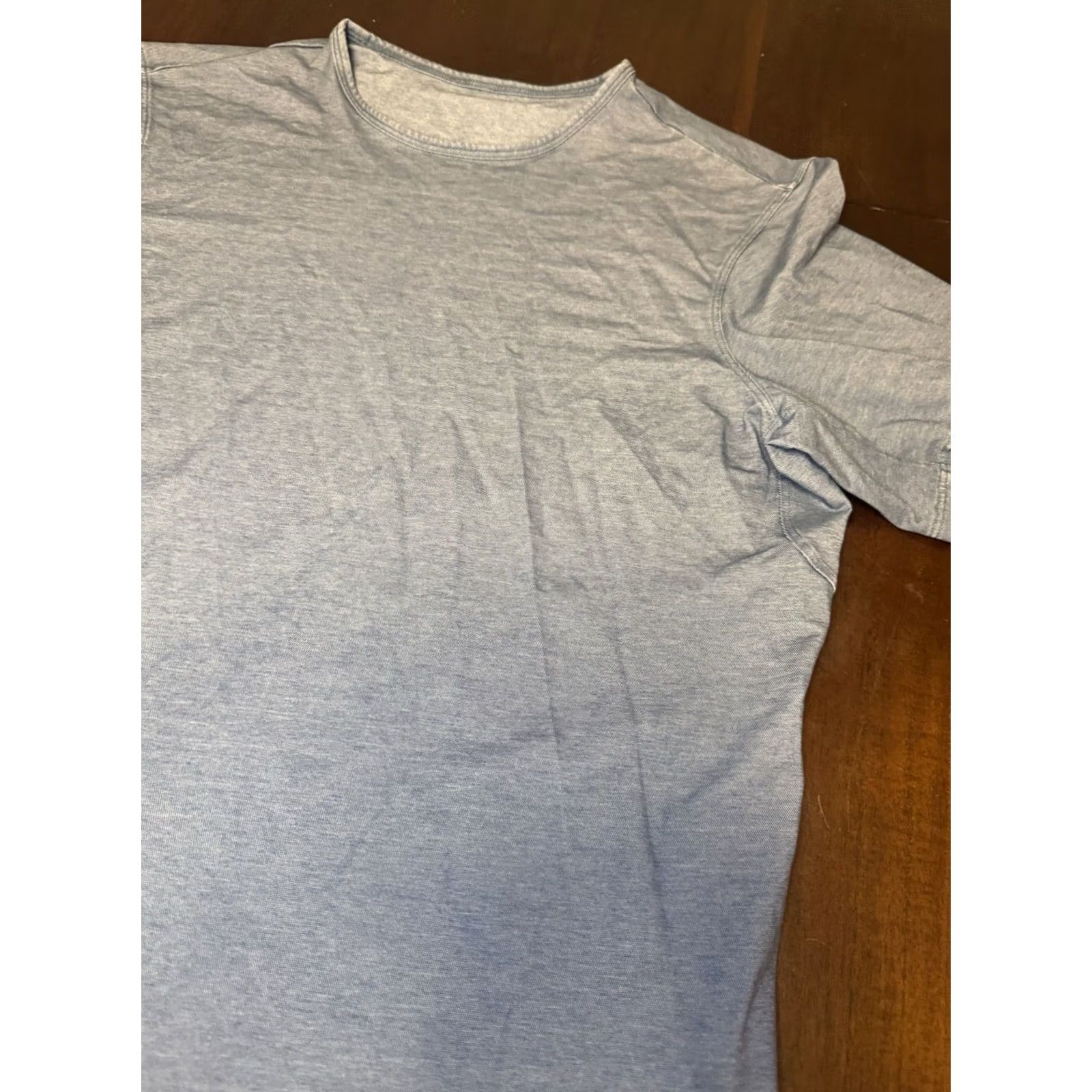 Lululemon Lululemon Blue Denim Distressed Short Sleeve Shirt - Medium Size US M / EU 48-50 / 2 - 2 Thumbnail