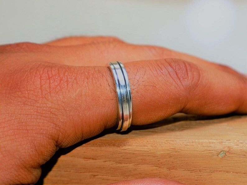 Handmade Spinner Band Ring, Sterling Silver Handmade Boho Jewelry, Size ONE SIZE - 5 Thumbnail