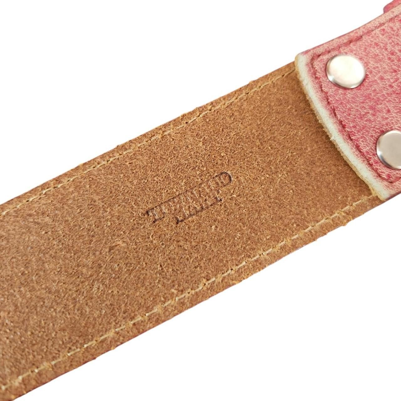 Tornado Mart Vintage Red Leather Tornado Mart Buckle Belt Size 34 - 6 Thumbnail