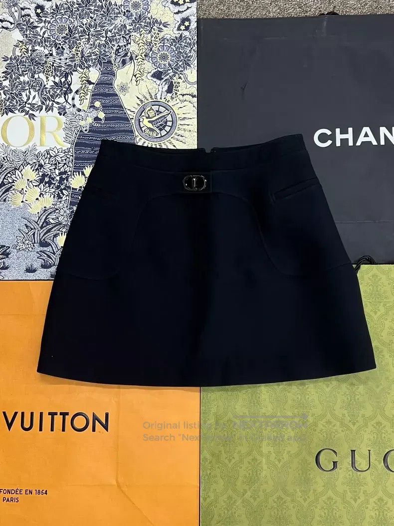 Dior Dior Wool and silk CD skirt Size 42" / US 20 - 1 Thumbnail