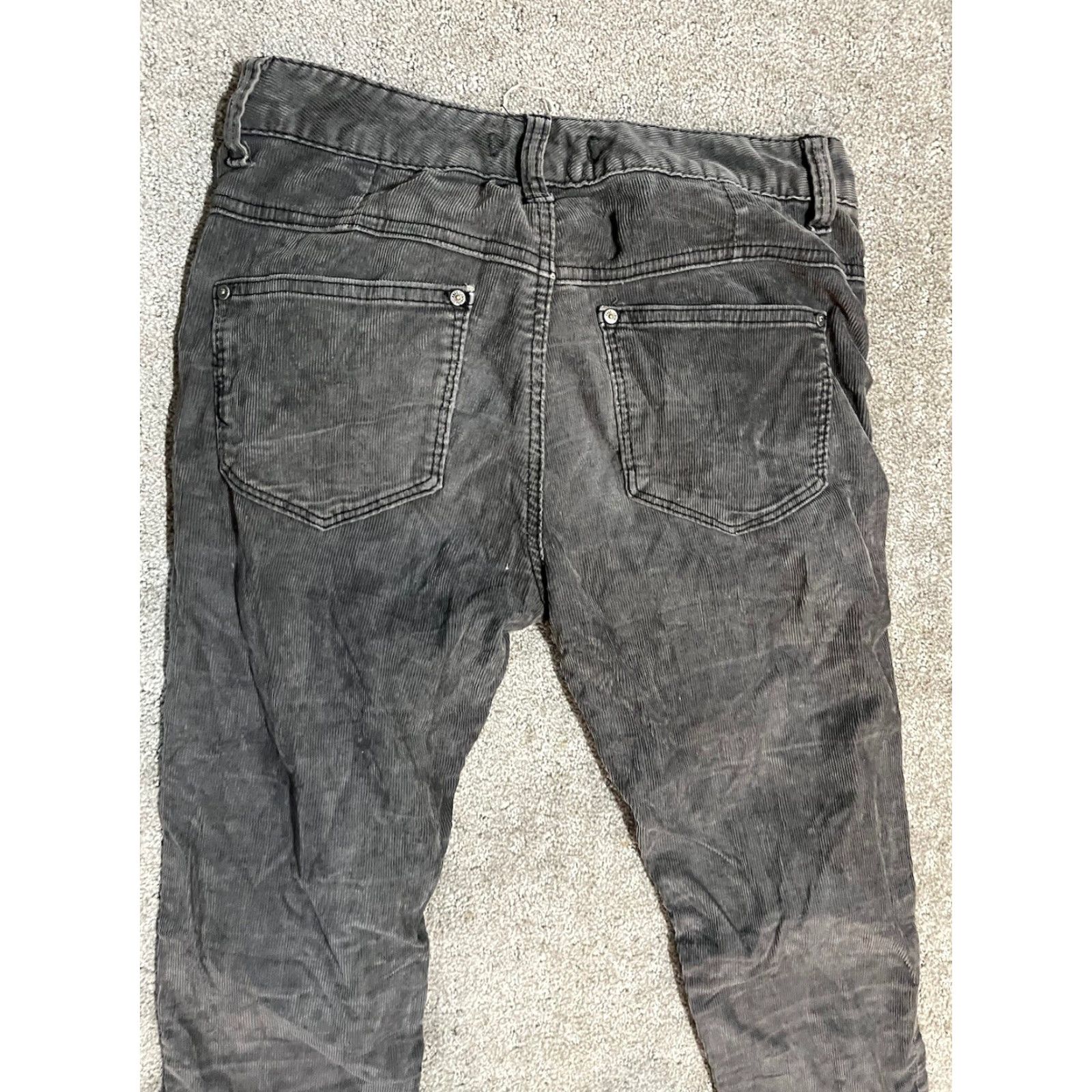 Free People VINTAGE Free People Black Corduroy Skinny Pants Womens 26 X 30 Boho Retro Stretch Inseam 31 Fall Winter Size 26" / US 2 / IT 38 - 3 Thumbnail