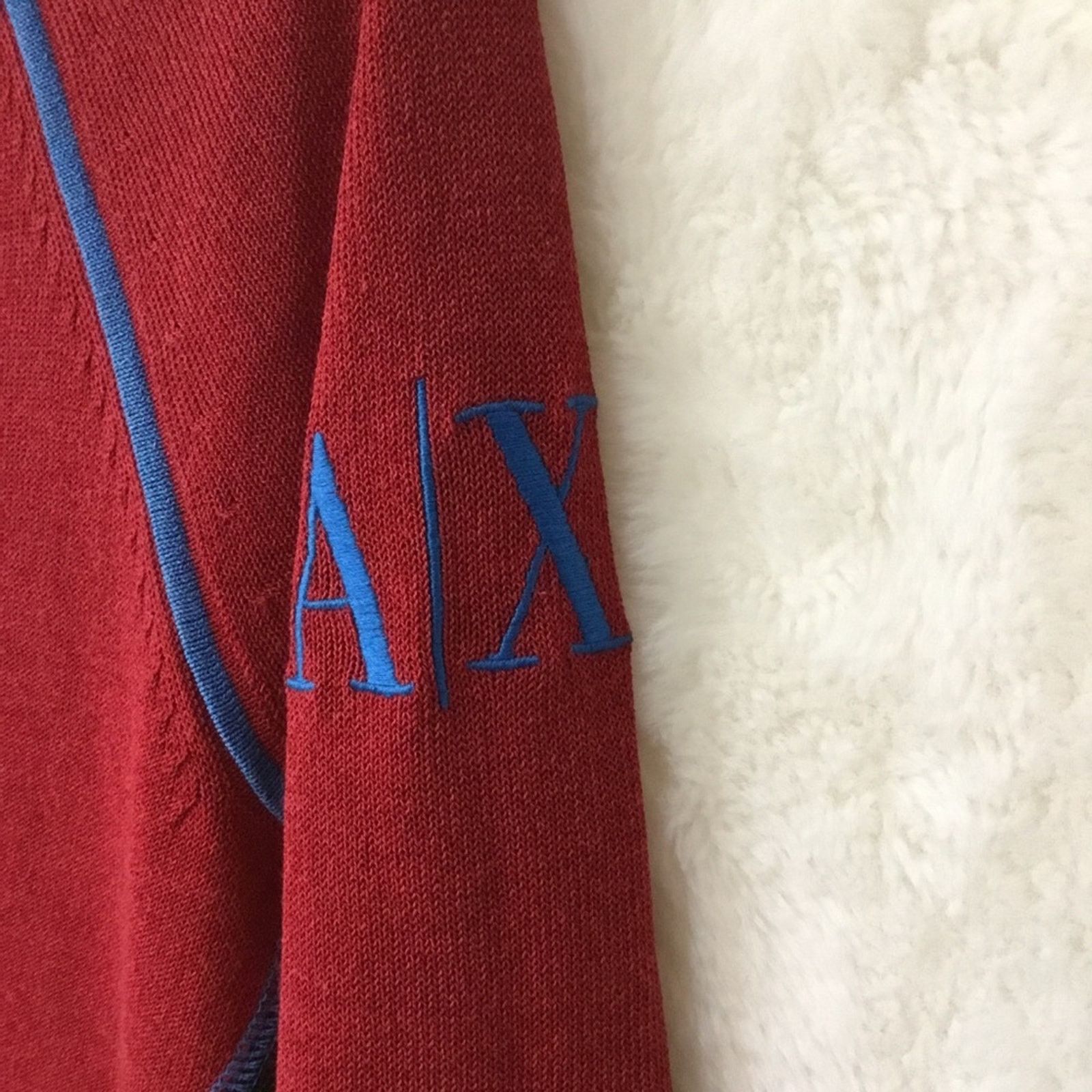 Armani Exchange Armani Exchange Red Color-blocked Sweater Size M / US 6-8 / IT 42-44 - 4 Thumbnail